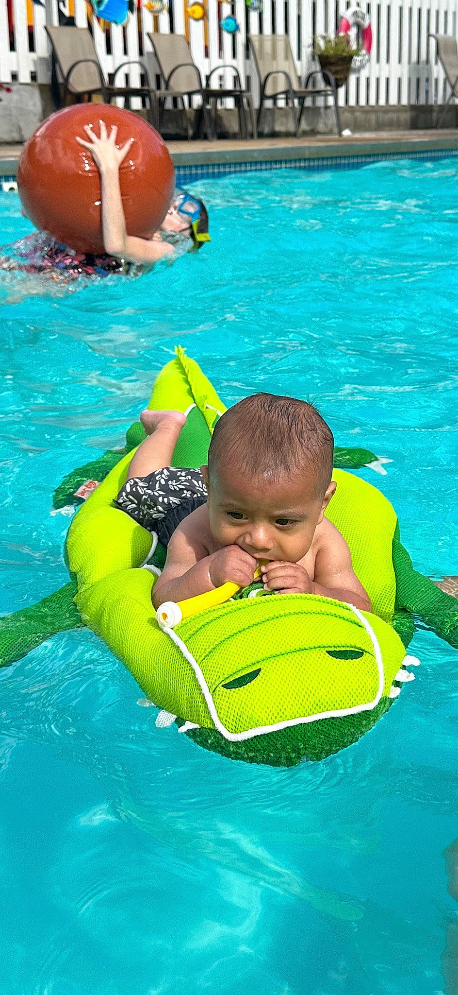 Cruz joined the competition — help win amazing prizes! aqua, baby, baby_float, blue, child, fun, games, happy, inflatable, leisure, person, personal_protective_equipment, product, recreation, sports, summer, swimming_pool, toddler, water, yellow
