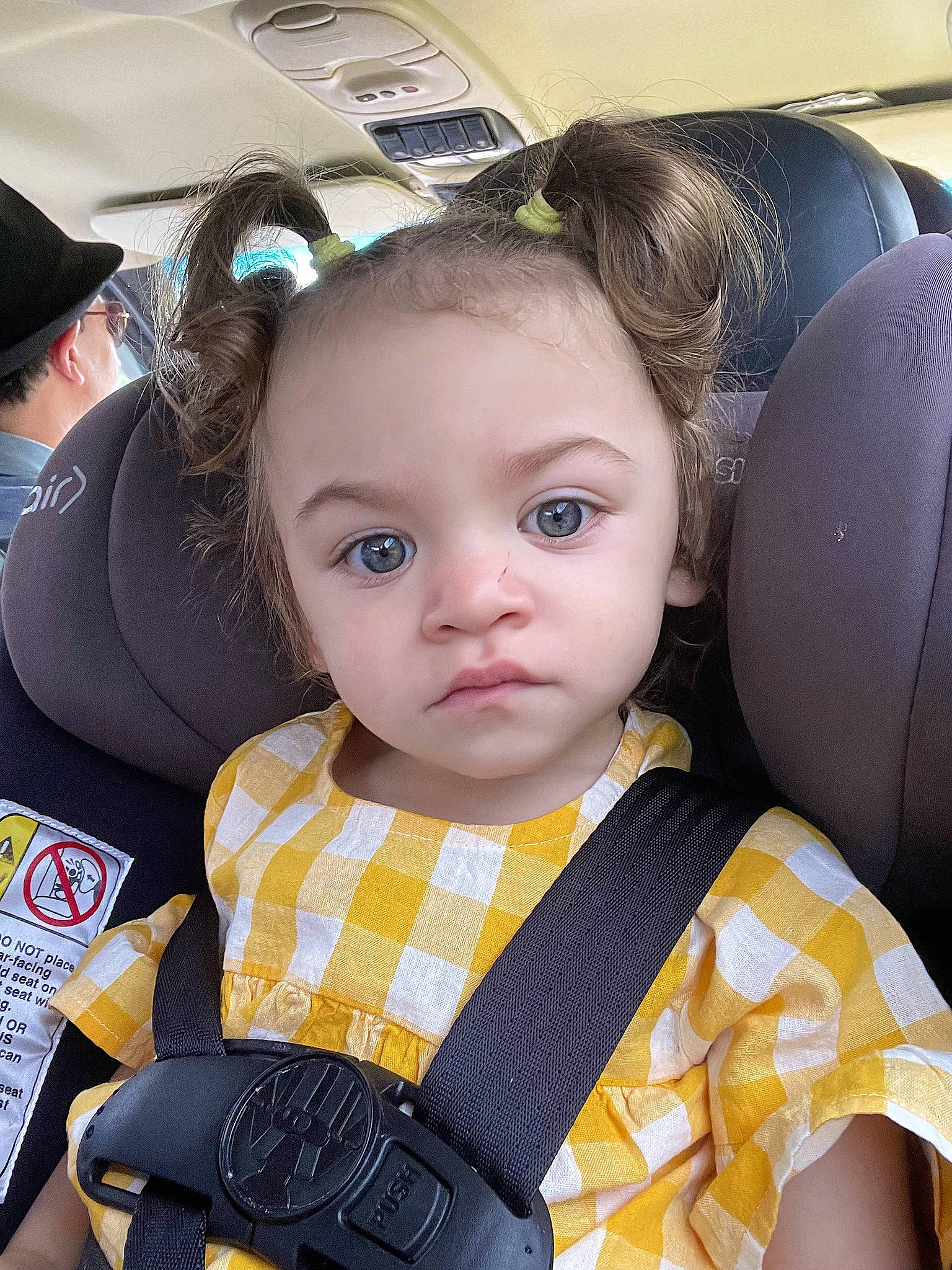 Amelia joined the competition — help win amazing prizes! auto_part, automotive_design, baby, baby_carriage, baby_products, beauty, black_hair, car_seat, child, eyelash, head_restraint, headgear, motor_vehicle, people, person, personal_protective_equipment, product, skin, steering_wheel, toddler