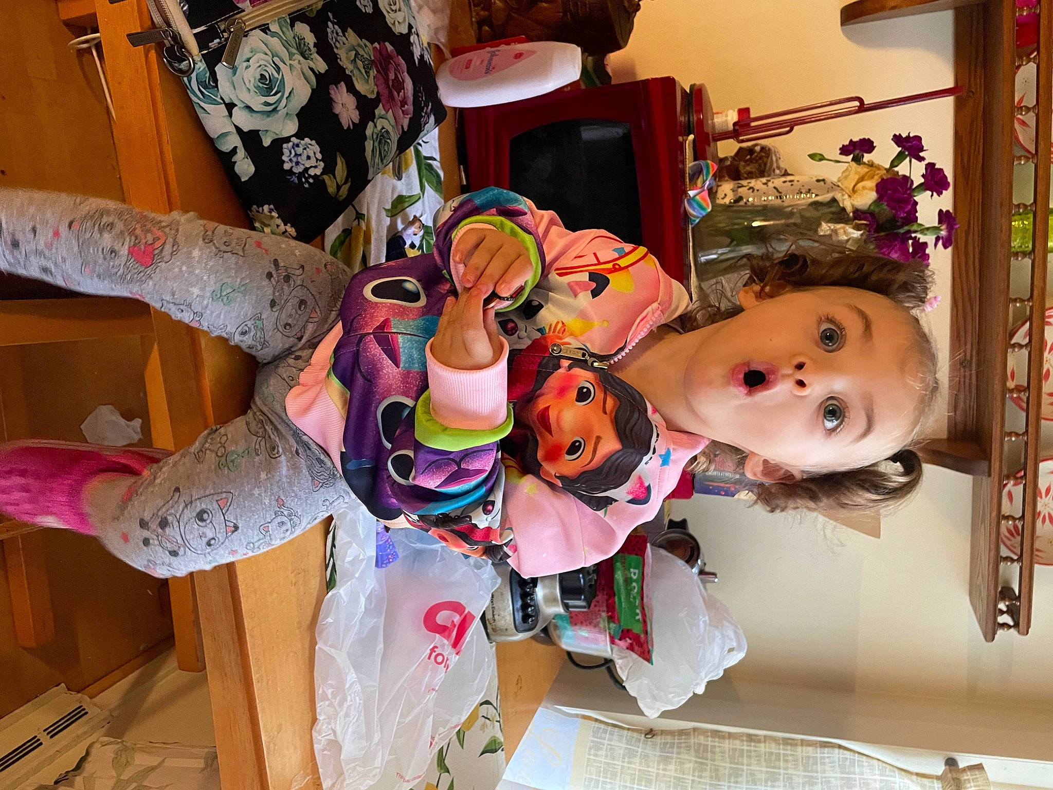 Amelia is registered to the contest to win money with this photo: baby, baby_toddler_clothing, child, event, fashion_design, fun, happy, house, person, pink, room, surprise, textile, toddler, visual_arts