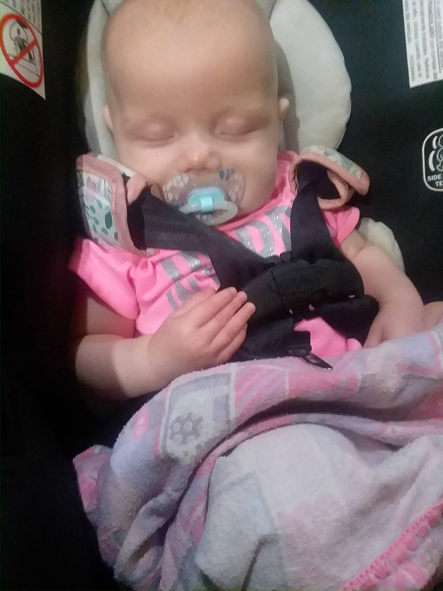 Saralynn joined the competition — help win amazing prizes! baby, baby_carriage, baby_products, car_seat, cheek, child, head, mouth, person, pink, product, skin, toddler