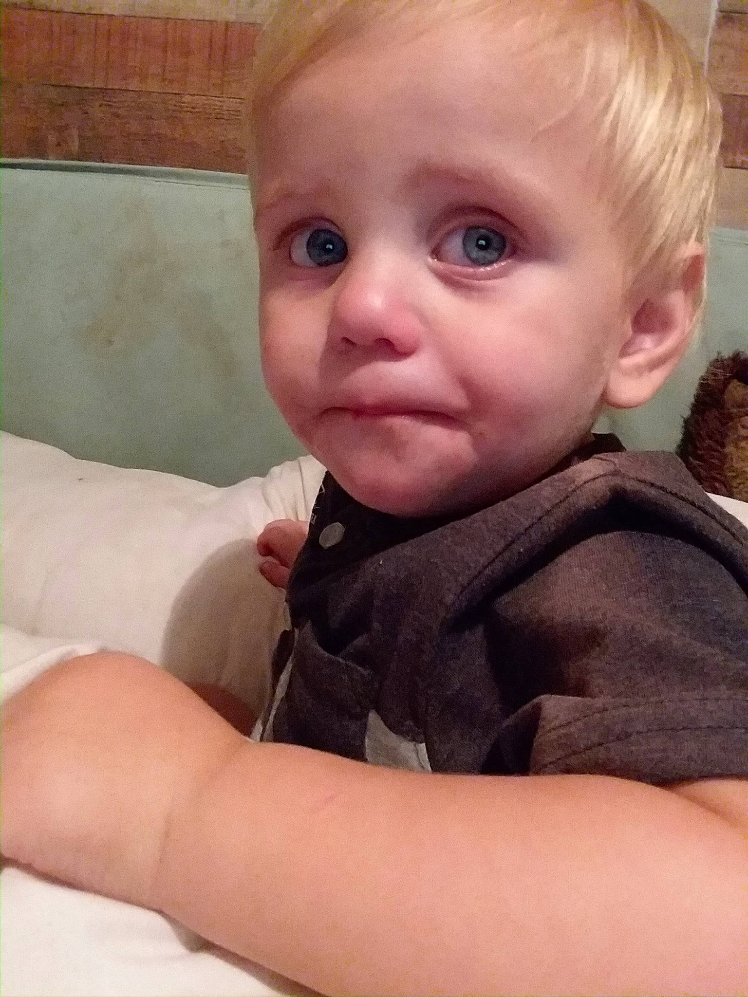 Bennett joined the competition — help win amazing prizes! baby, blond, cheek, child, chin, ear, eye, face, head, iris, lip, mouth, nose, person, sitting, skin, smile, toddler