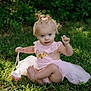 Skylar joined the competition — help win amazing prizes! baby, basket, blue_eyes, child, cute, grass, greenery, hair_ties, happy, infant, nature, one_year_old, outdoor, pink_dress, playful, portrait, ribbon, sitting, sunlight, tutu
