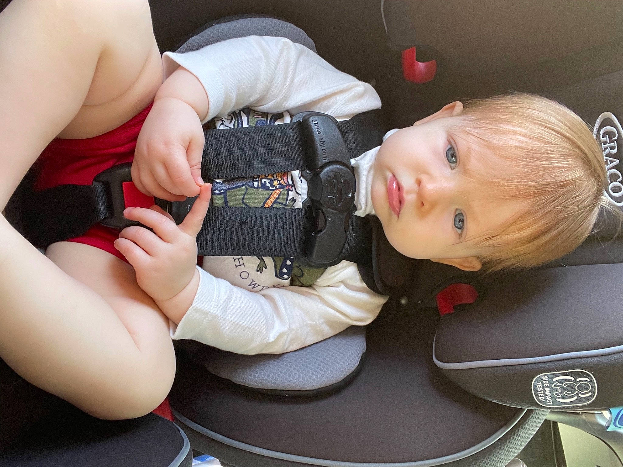 Andie joined the competition — help win amazing prizes! arm, auto_part, baby, baby_carriage, baby_products, blond, car_seat, comfort, elbow, eyelash, finger, gesture, hand, mouth, nail, person, skin, thigh, thumb, toddler