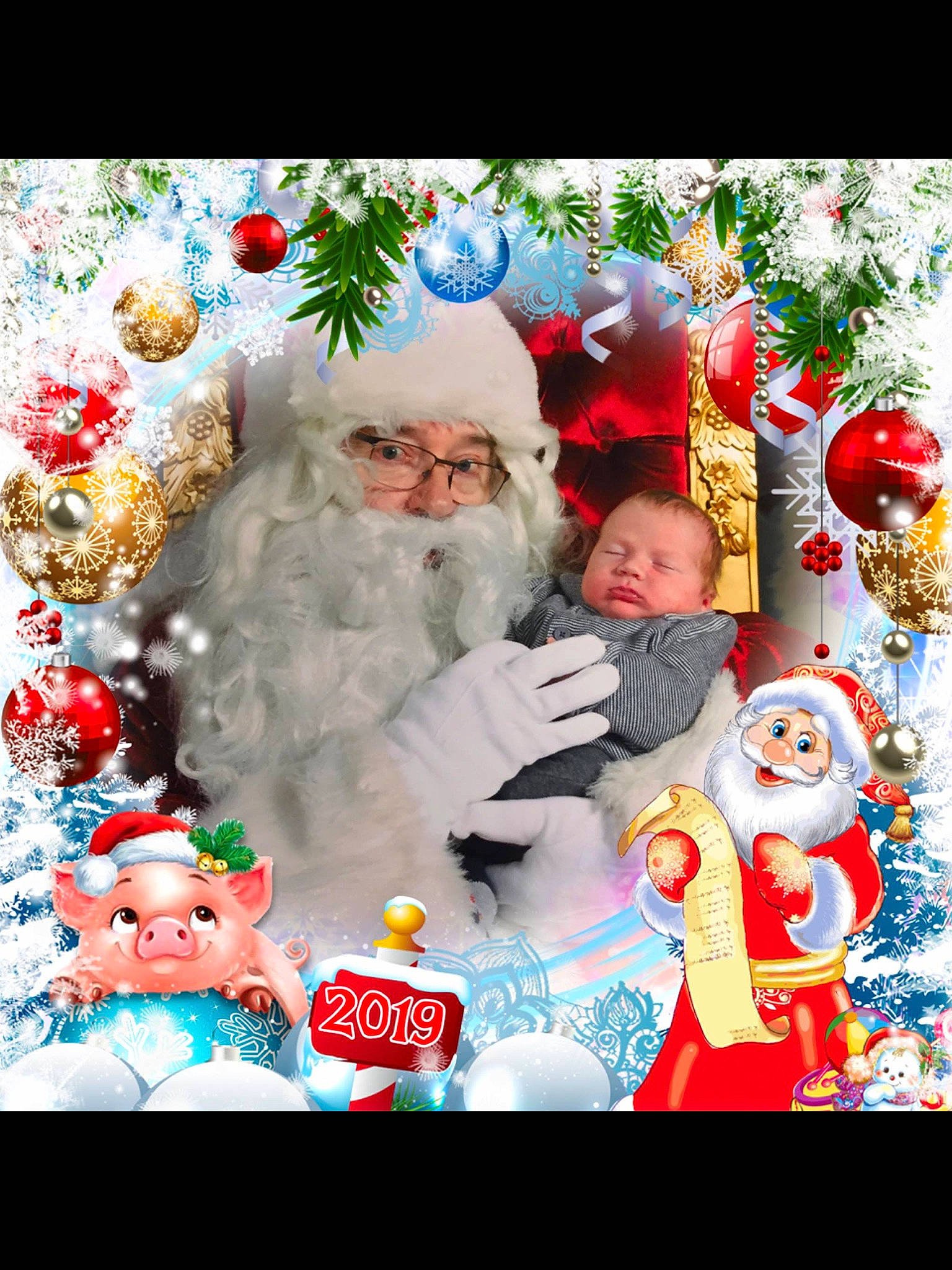 Willow participe au concours pour gagner de l'argent avec cette photo : art, christmas, christmas_decoration, christmas_ornament, christmas_tree, collage, fictional_character, holiday, person, photomontage, santa_claus