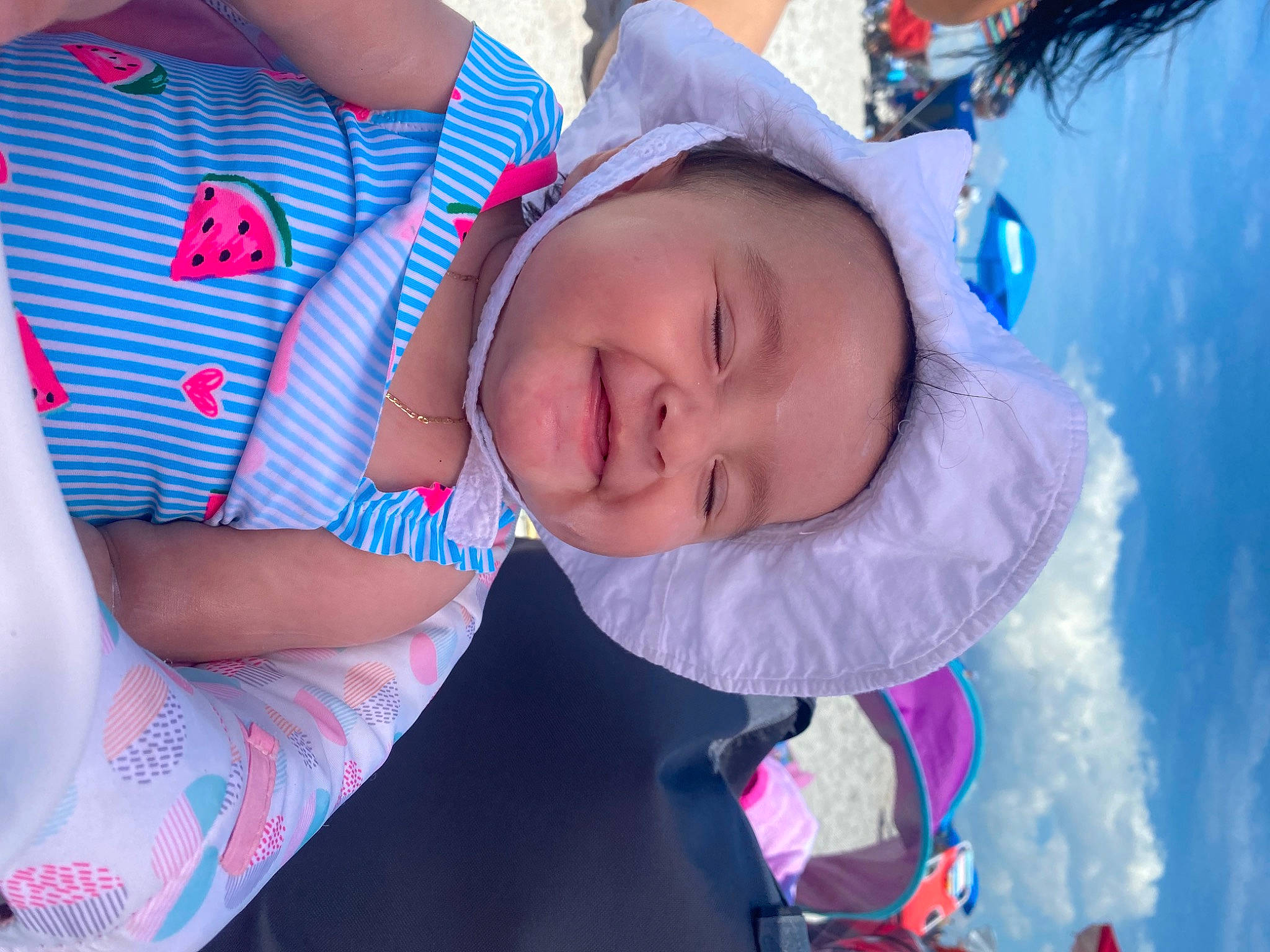 Aliah joined the competition — help win amazing prizes! azure, baby, baby_toddler_clothing, blue, child, comfort, electric_blue, event, happy, leisure, mouth, person, pink, purple, recreation, red, smile, textile, toddler, tree