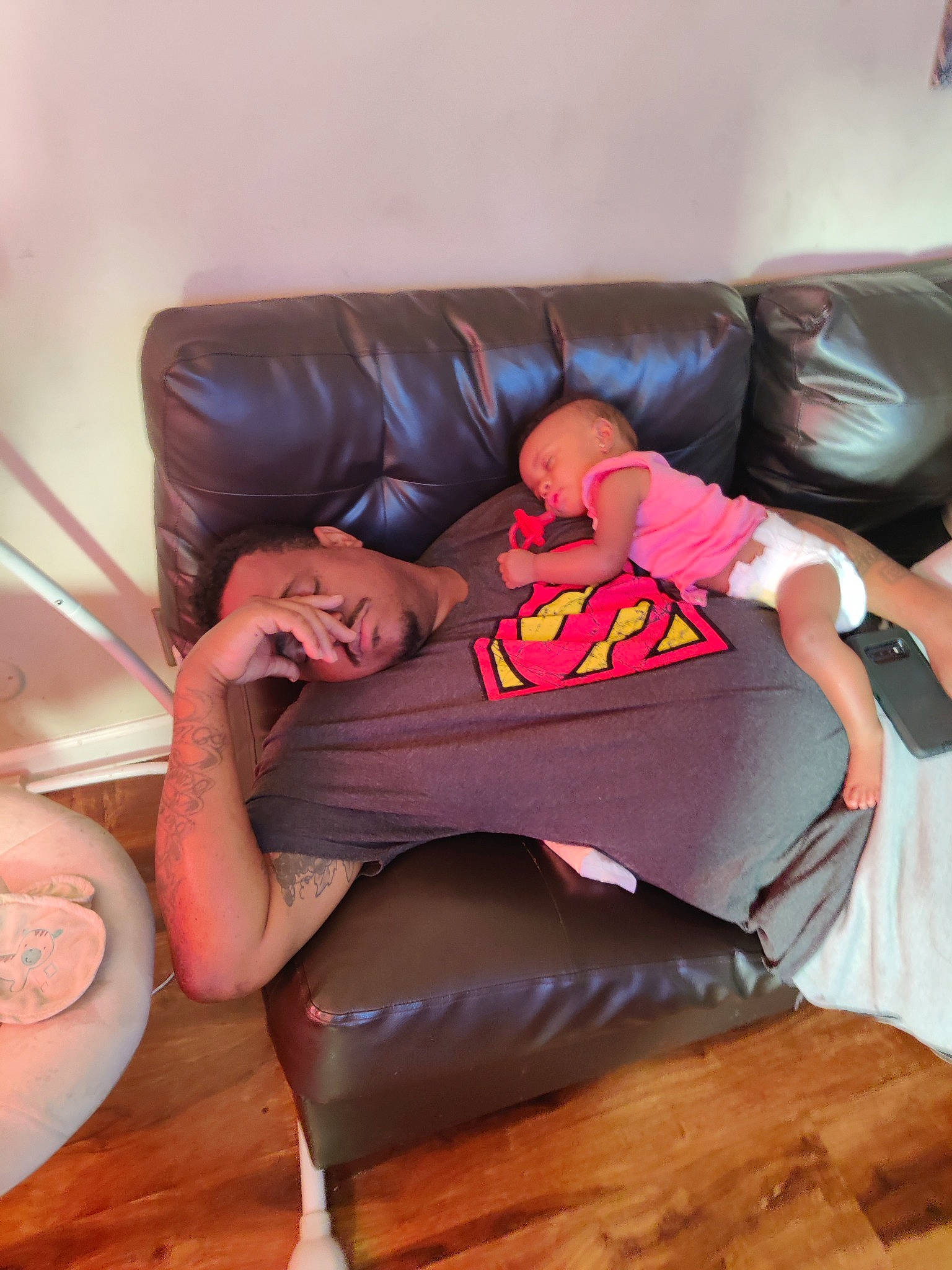 Micaiah joined the competition — help win amazing prizes! chair, comfort, couch, furniture, leg, person, pink, sitting