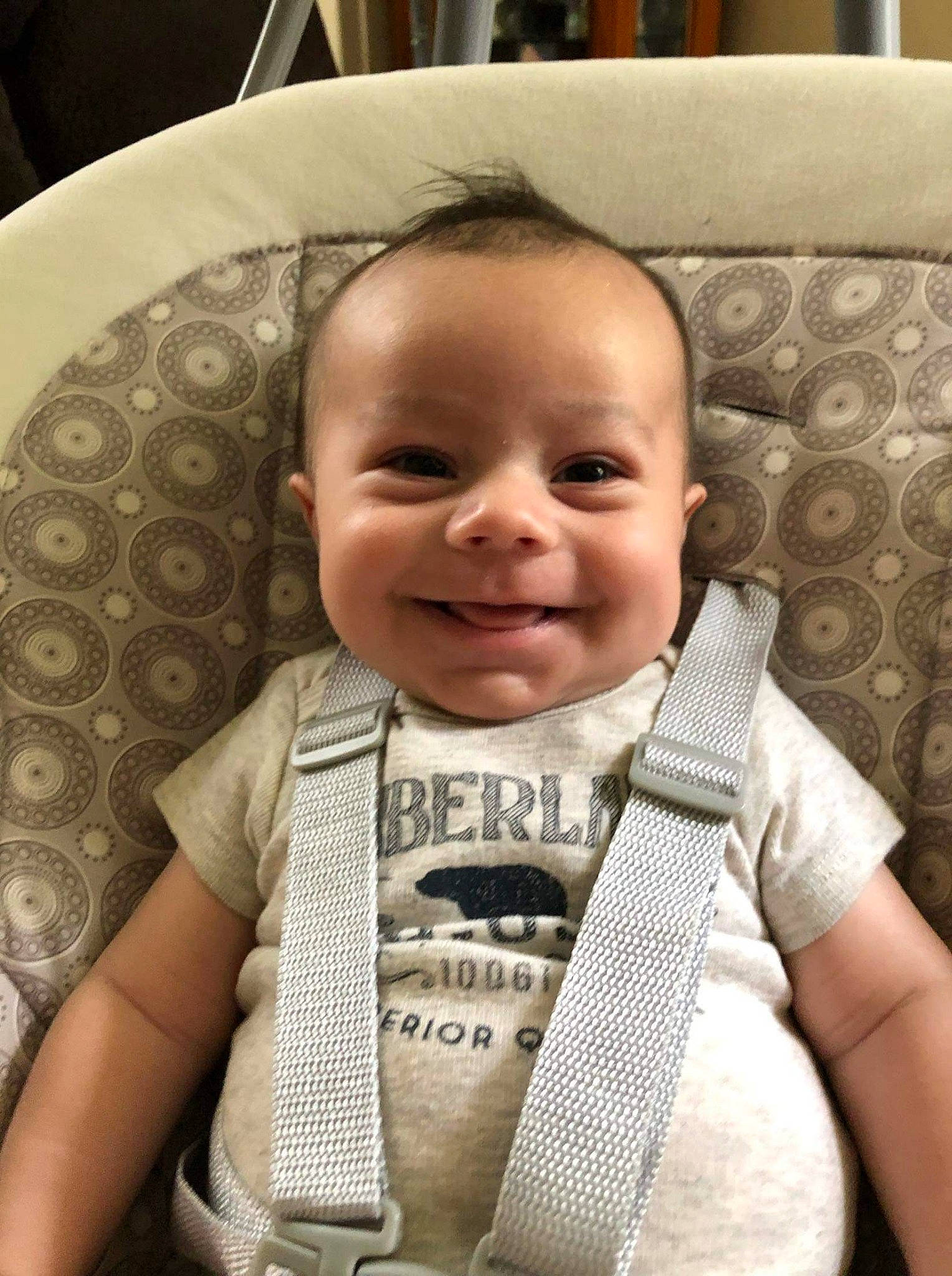 Jiovanni is registered to the contest to win money with this photo: baby, baby_in_car_seat, baby_products, baby_toddler_clothing, cheek, child, joy, person, product, smile, toddler