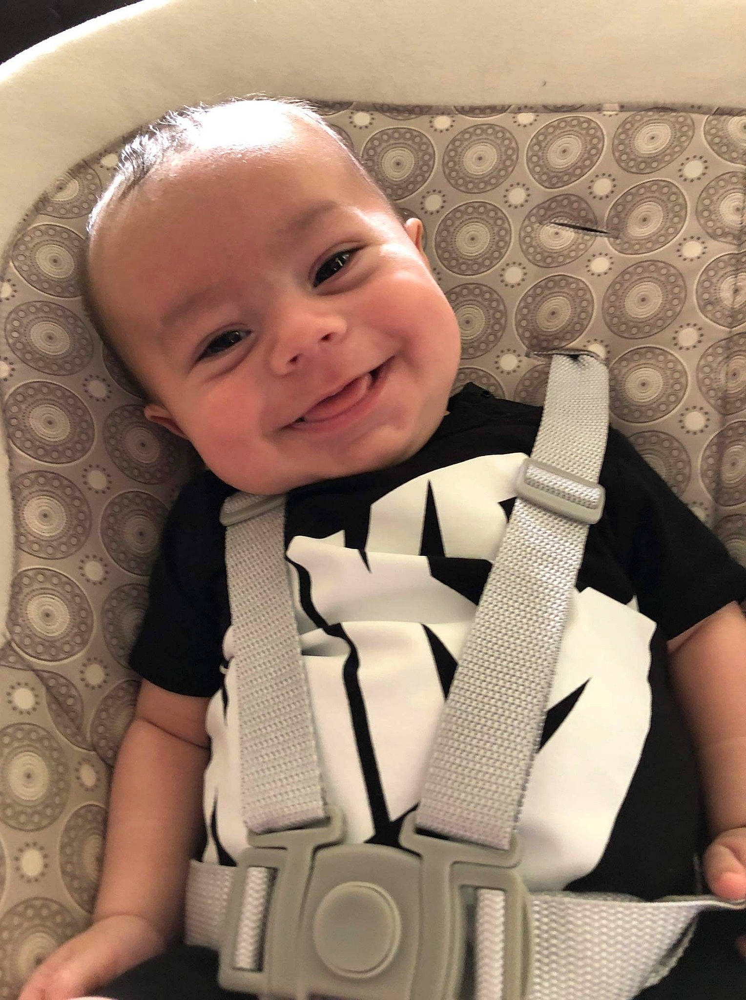 Jiovanni is registered to the contest to win money with this photo: baby, baby_carriage, baby_carrier, baby_in_car_seat, baby_products, car_seat, cheek, child, joy, person, product, seat_belt, suspenders, toddler