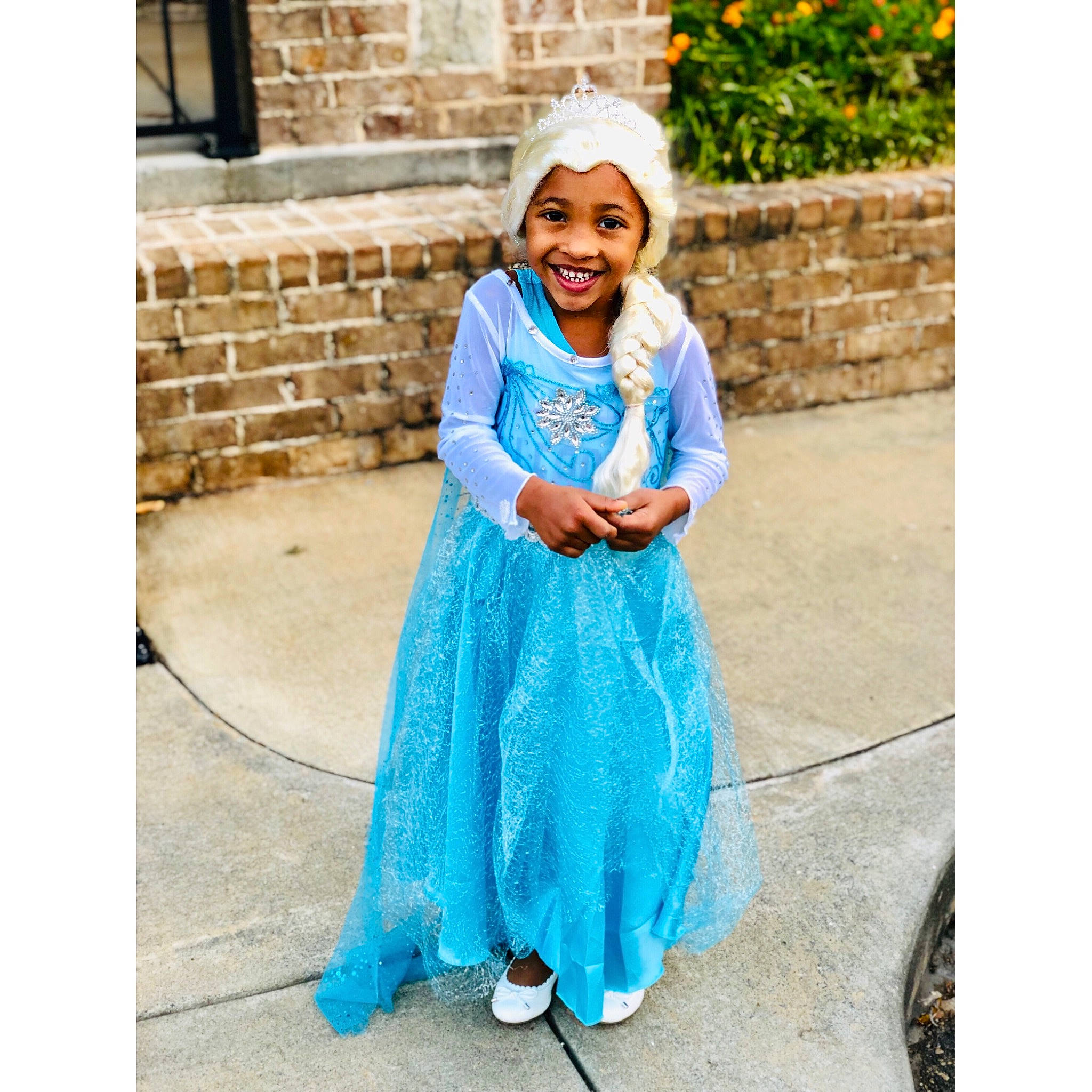Jaslyn joined the competition — help win amazing prizes! a_line, aqua, blue, child, clothing, costume, design, dress, fashion, formal_wear, gown, hair_accessory, headwear, joy, outerwear, pattern, person, pink, sleeve, toddler