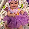 Kaselynn joined the competition — help win amazing prizes! baby, infant, purple_tutu, headband, smiling, blanket, animal_print, cute, child, clothing, patterned_blanket, happy, lying_down, indoors, soft_toys, colorful, portrait, young_child, toddler, playful