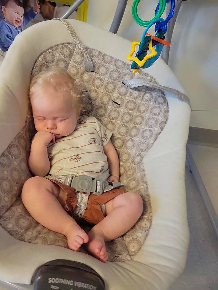 Sawyer joined the competition — help win amazing prizes! auto_part, baby, baby_carriage, baby_products, baby_toddler_clothing, car_seat, chair, child, comfort, couch, event, fun, lap, linens, pattern, person, sandal, sitting, thigh, toddler