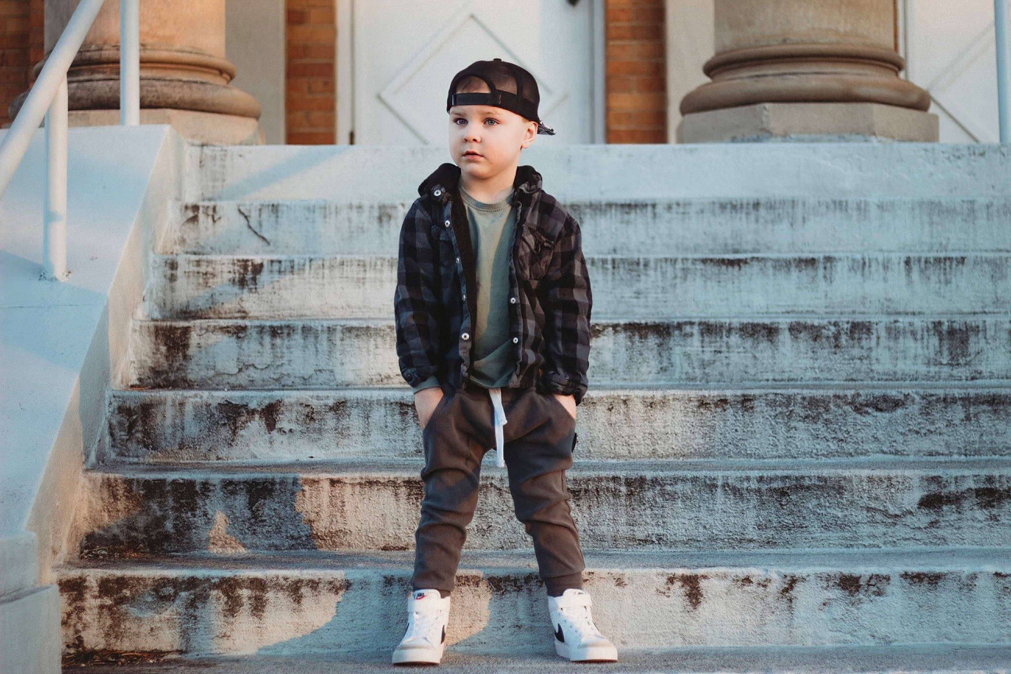 Maverick joined the competition — help win amazing prizes! cap, denim, eyewear, fashion, fur, headwear, human_leg, leisure, pattern, pedestrian, person, portrait_photography, sitting, sleeve, stairs, standing, street, toddler, tourism, town