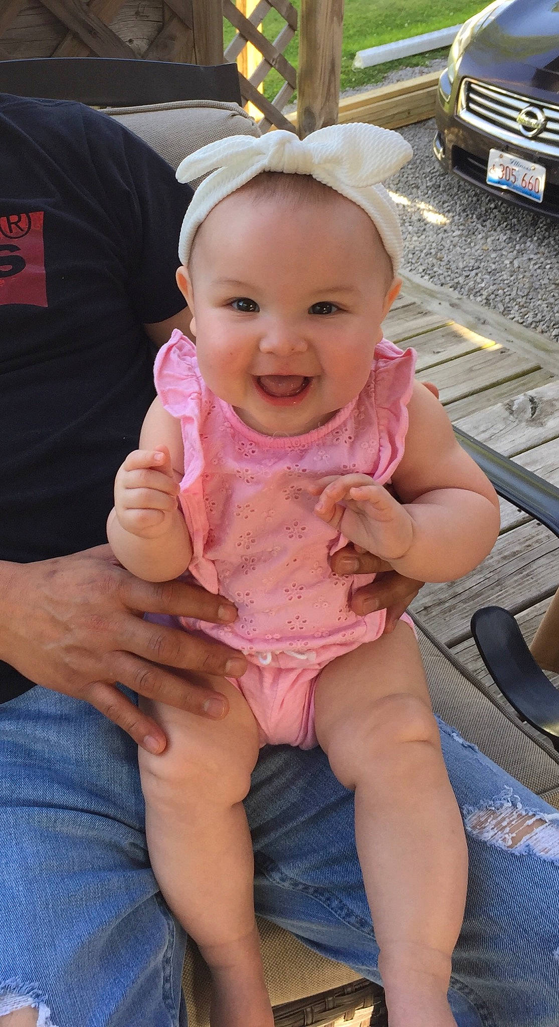 Carolyn joined the competition — help win amazing prizes! abdomen, baby, cheek, child, finger, hand, joy, leg, neck, person, pink, sitting, skin, smile, thumb, toddler