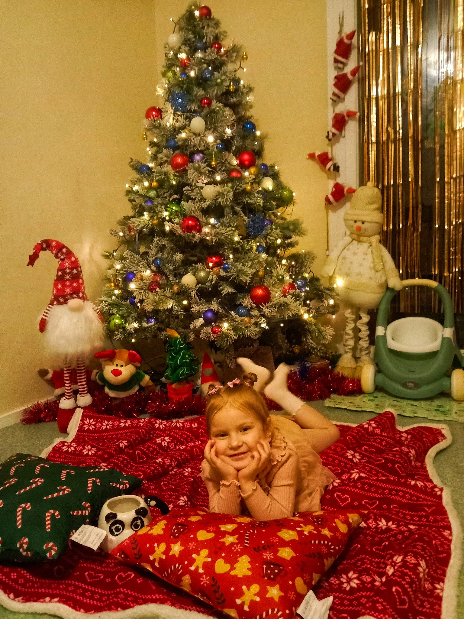 Ewelina a rejoint le concours — aidez-le/la à gagner de superbes lots ! christmas, christmas_decoration, christmas_eve, christmas_ornament, christmas_tree, conifer, decoration, event, evergreen, holiday, holiday_ornament, joy, lighting, living_room, ornament, person, plant, red, room, smile