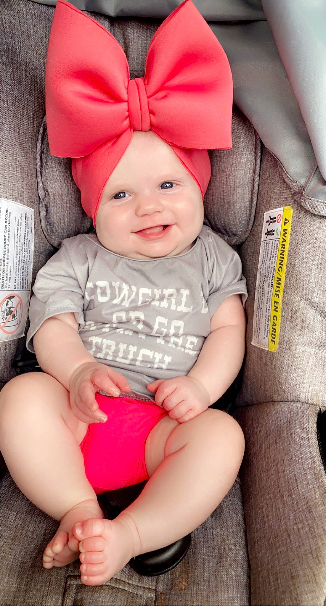 Bexley joined the competition — help win amazing prizes! baby, baby_toddler_clothing, cap, comfort, cool, eye, face, facial_expression, happy, head, headgear, headwear, joy, mouth, person, pink, skin, sleeve, smile, standing