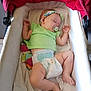 Emma a rejoint le concours — aidez-le/la à gagner de superbes lots ! baby, bassinet, blanket, child, comfort, cute, diaper, fabric, green_clothing, headband, indoors, infant, pacifier, peaceful, plush_toy, resting, sleep, sleeping, soft_lighting, toddler