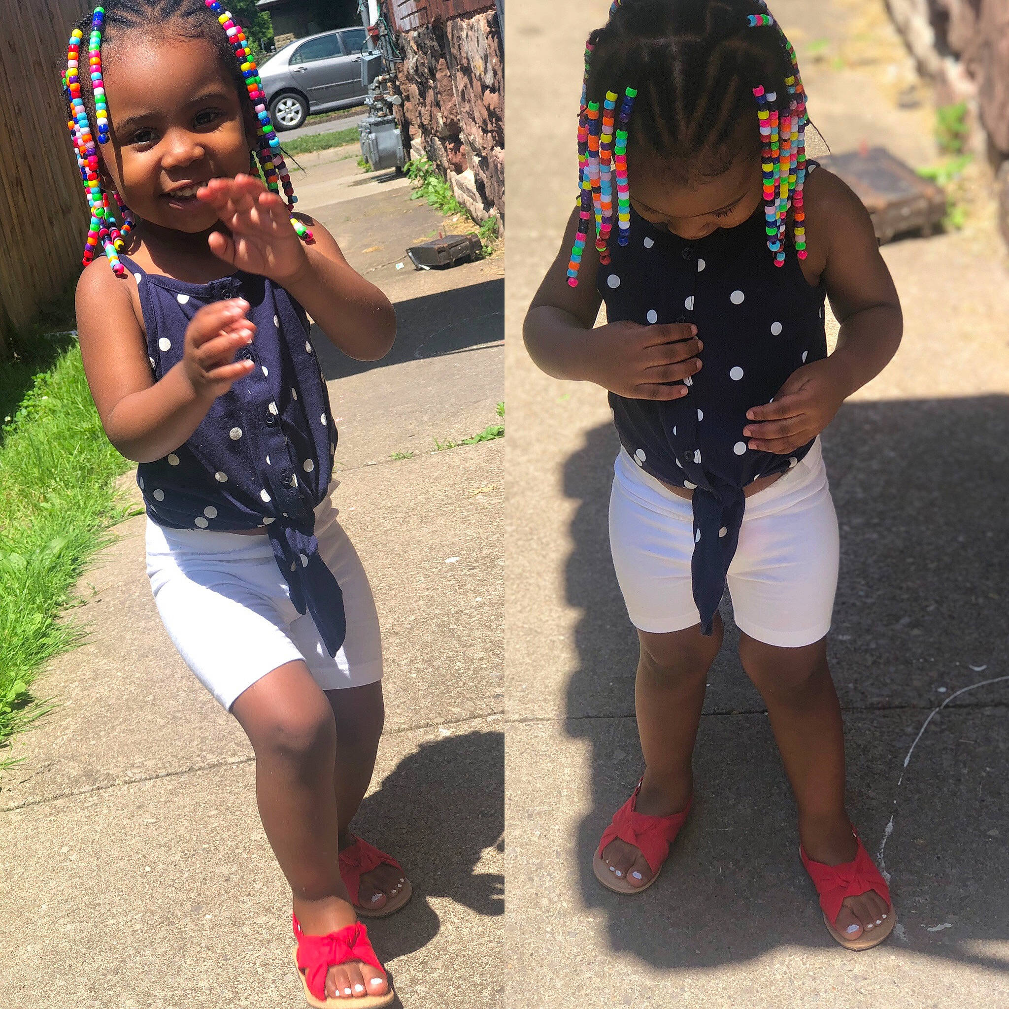 Layonni is registered to the contest to win money with this photo: child, cool, fashion, fashion_accessory, footwear, fun, hairstyle, human, joy, long_hair, people, person, play, shoe, shorts, style, summer, toddler, vacation