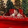Willow-Rose joined the competition — help win amazing prizes! baby, child, smile, red_sleigh, christmas_trees, holiday, festive_lights, indoors, happy, winter, seasonal, decorations, celebration, portrait, cute, young_child, joy, christmas, season, fun
