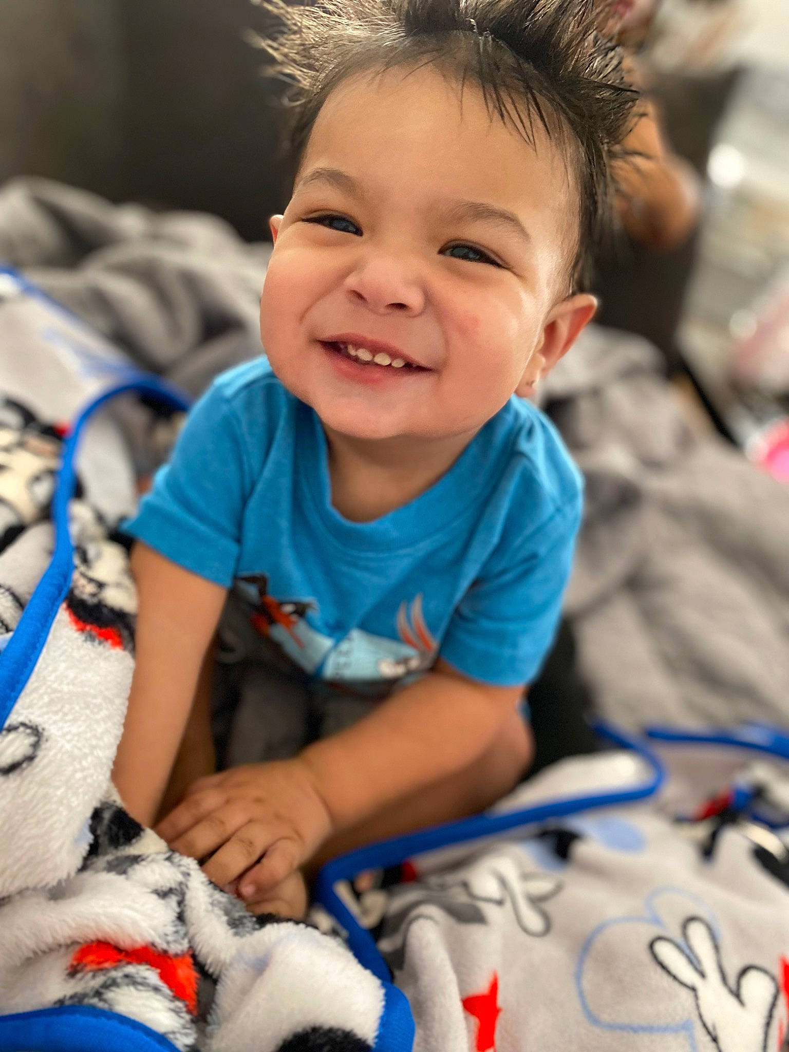 Joseph is registered to the contest to win money with this photo: baby, baby_toddler_clothing, blue, child, electric_blue, event, face, fun, happy, head, iris, joy, leisure, organ, people, person, photograph, skin, smile, snapshot