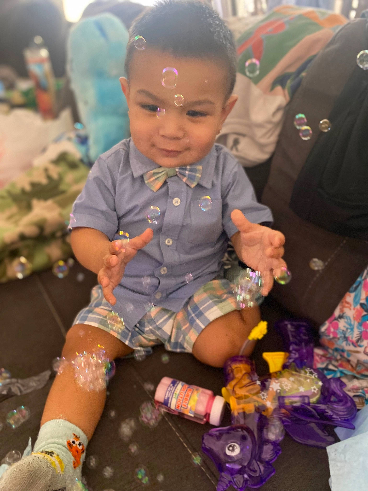 Joseph joined the competition — help win amazing prizes! baby, baby_toddler_clothing, child, doll, event, fashion, fun, happy, human_leg, joint, leisure, pattern, people, person, play, purple, sitting, skin, thigh, toddler