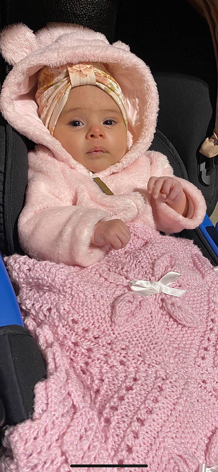 Isla Rose joined the competition — help win amazing prizes! baby, baby_toddler_clothing, beauty, cap, cheek, child, comfort, eye, face, fashion_accessory, head, headwear, lip, magenta, organ, peach, person, pink, skin, sleeve