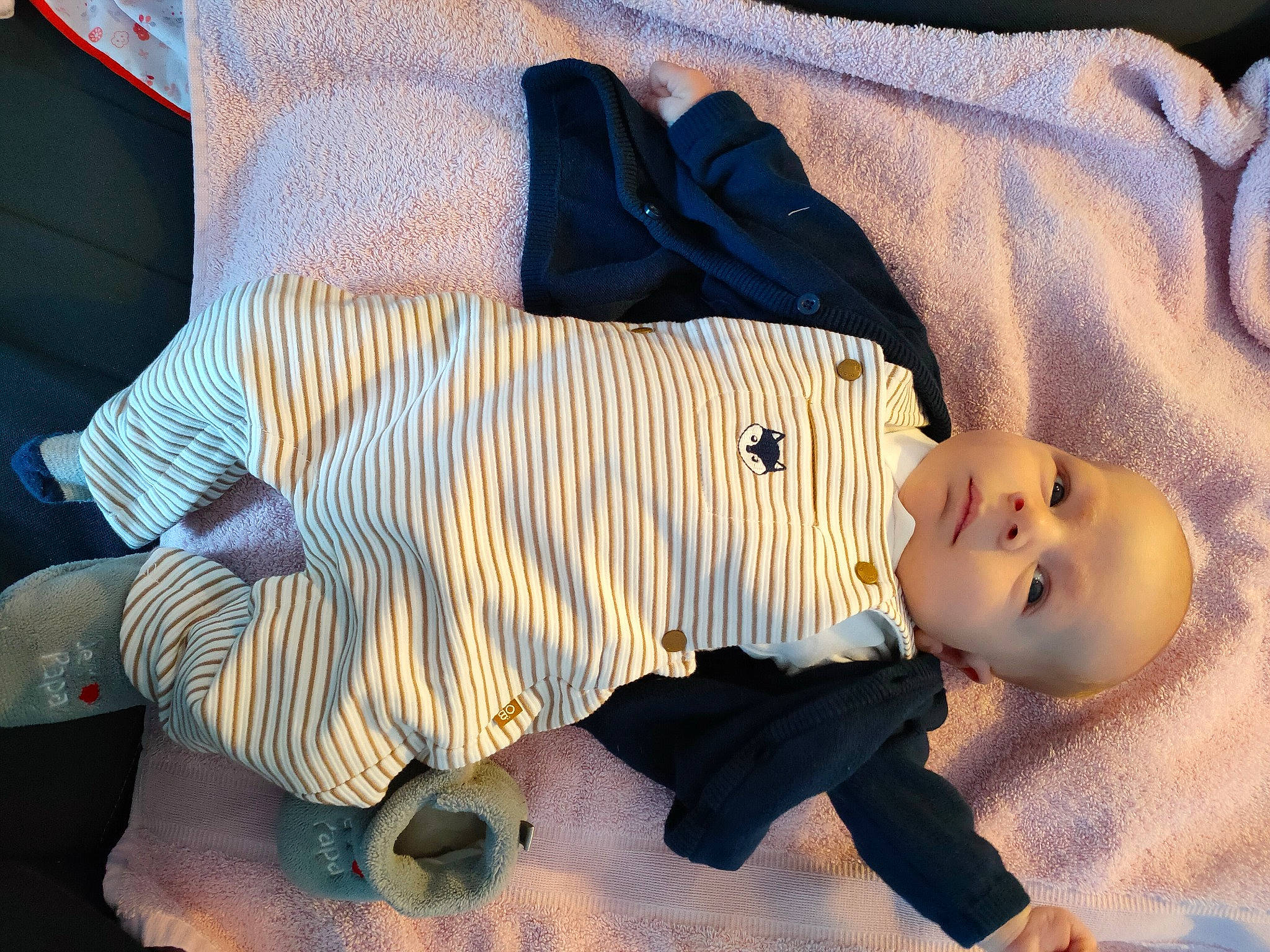 Éloi a rejoint le concours — aidez-le/la à gagner de superbes lots ! baby, baby_products, baby_toddler_clothing, bag, child, comfort, fashion_accessory, finger, headgear, human_leg, linens, nap, pattern, person, sitting, sleeve, textile, toddler, tree, vertebrate