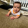 baby, bed, clothing, couch, crawling, crib, face, furniture, head, homedecor, indoors, infantbed, nursery, pants, person, photography, portrait, room, sitting, standing