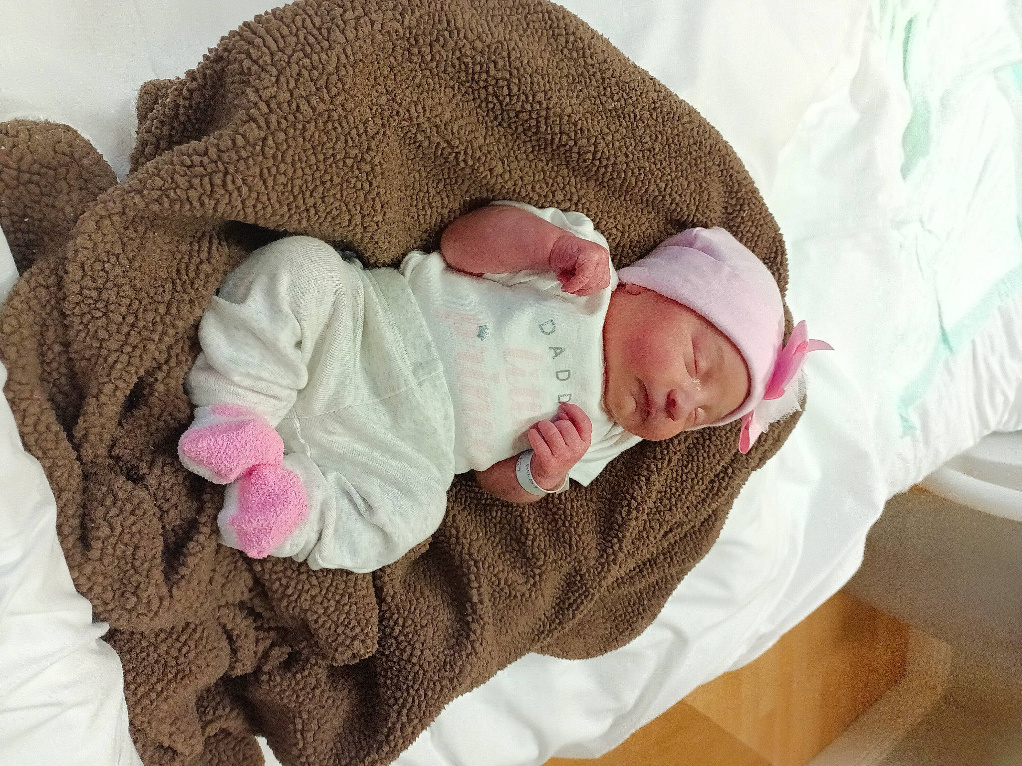 Gabriella joined the competition — help win amazing prizes! baby, baby_products, baby_sleeping, baby_toddler_clothing, cheek, child, comfort, creative_arts, goggles, hand, head, headgear, headwear, knit_cap, linens, pattern, person, pink, skin, sleeve
