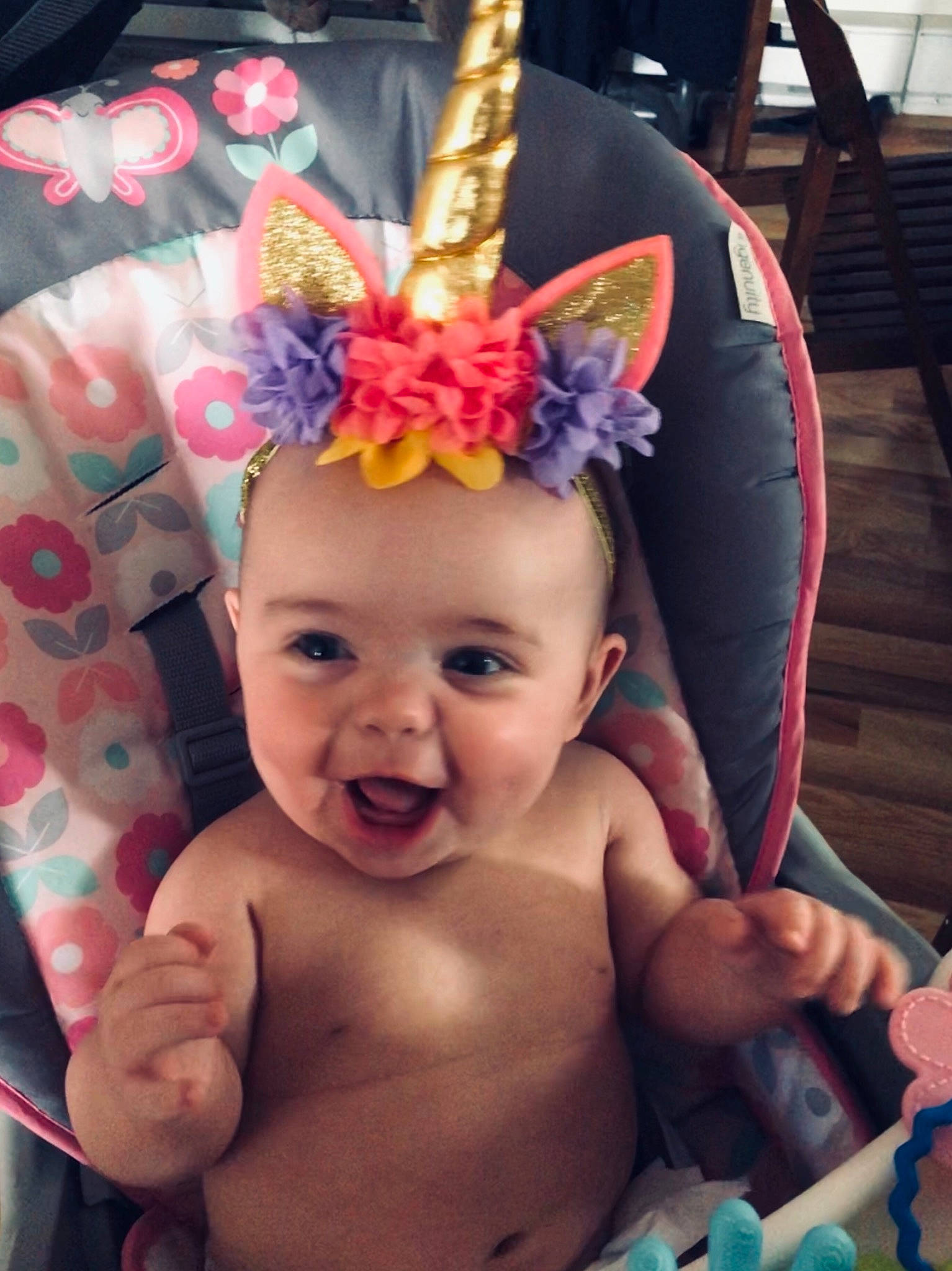 Izzabella joined the competition — help win amazing prizes! baby, cheek, child, ear, face, fashion_accessory, fun, hair_accessory, head, headgear, neck, organ, person, skin, smile, toddler