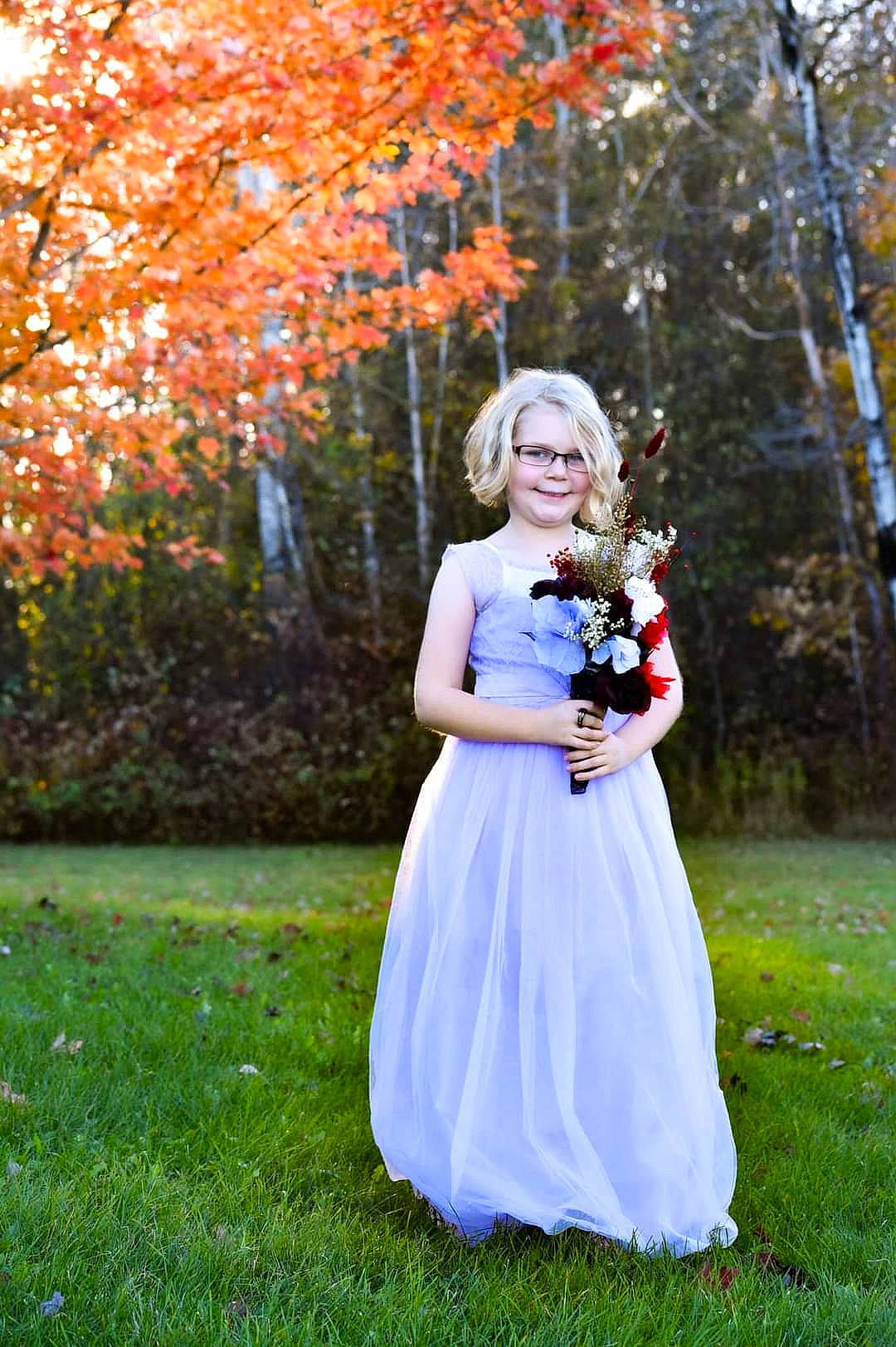 Halleigh is registered to the contest to win money with this photo: branch, bridal_clothing, bridal_party_dress, dress, eye, flash_photography, forest, formal_wear, gown, grass, happy, joy, leaf, long_hair, natural_environment, people_in_nature, person, plant, sunlight, tree