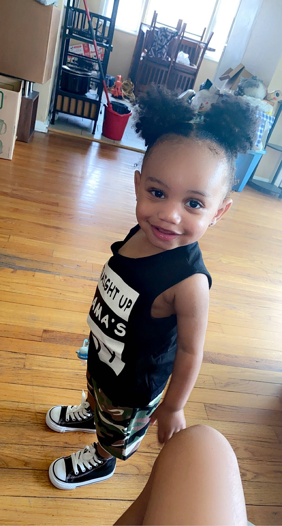 Dj is registered to the contest to win money with this photo: baby_toddler_clothing, child, flash_photography, floor, flooring, happy, joint, joy, knee, person, shorts, shoulder, skin, sleeve, sneakers, sportswear, standing, thigh, toddler, trunk