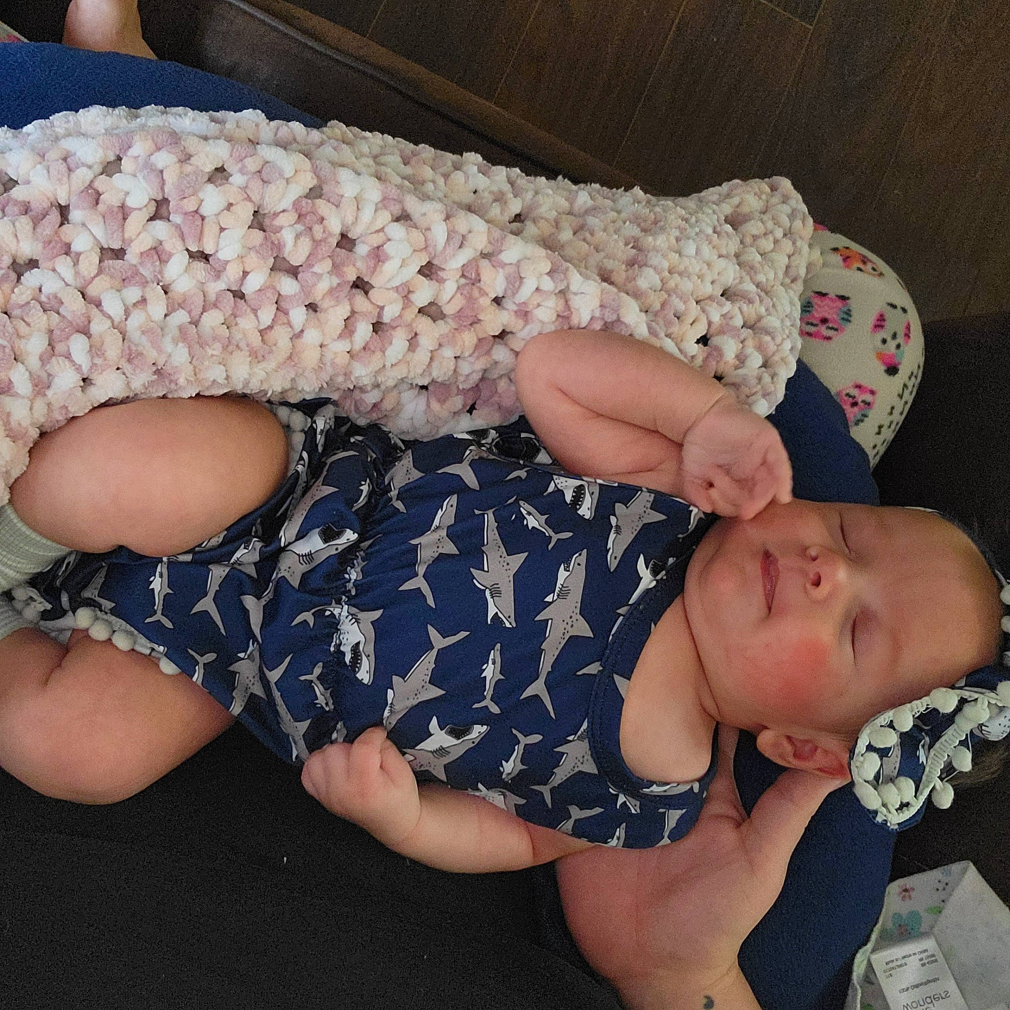 Lia joined the competition — help win amazing prizes! baby_toddler_clothing, child, comfort, couch, fashion, finger, glasses, headgear, human_body, human_leg, joint, knee, lap, leg, mammal, nail, pattern, person, sleeve, textile