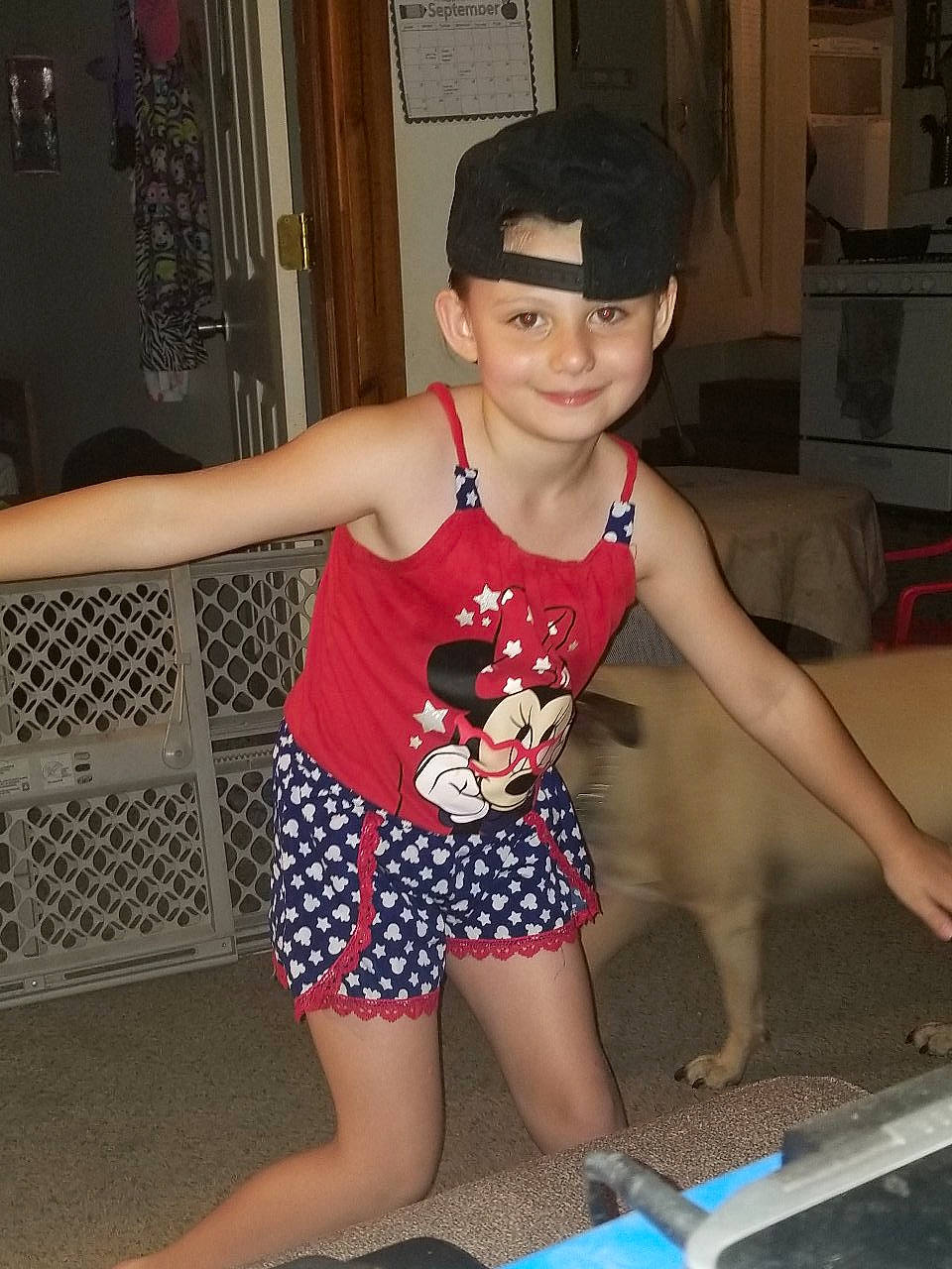 Pyper joined the competition — help win amazing prizes! arm, child, design, headwear, human_leg, joy, leg, pattern, person, polka_dot, shorts, thigh, toddler