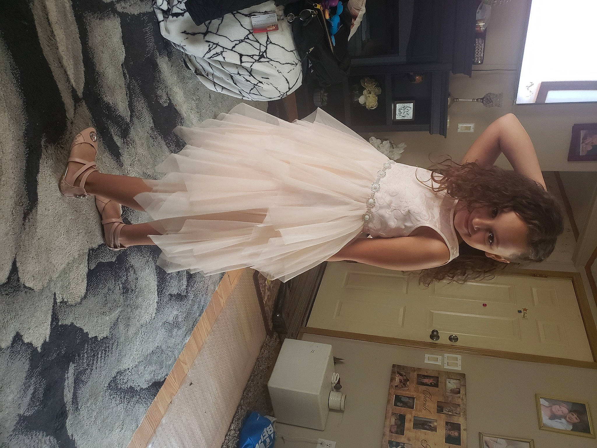 Amala is registered to the contest to win money with this photo: bridal_accessory, bridal_clothing, bridal_party_dress, bridal_veil, dress, fashion_design, flash_photography, formal_wear, fun, gown, hand, haute_couture, human_leg, joy, long_hair, person, shoulder, thigh, veil, waist