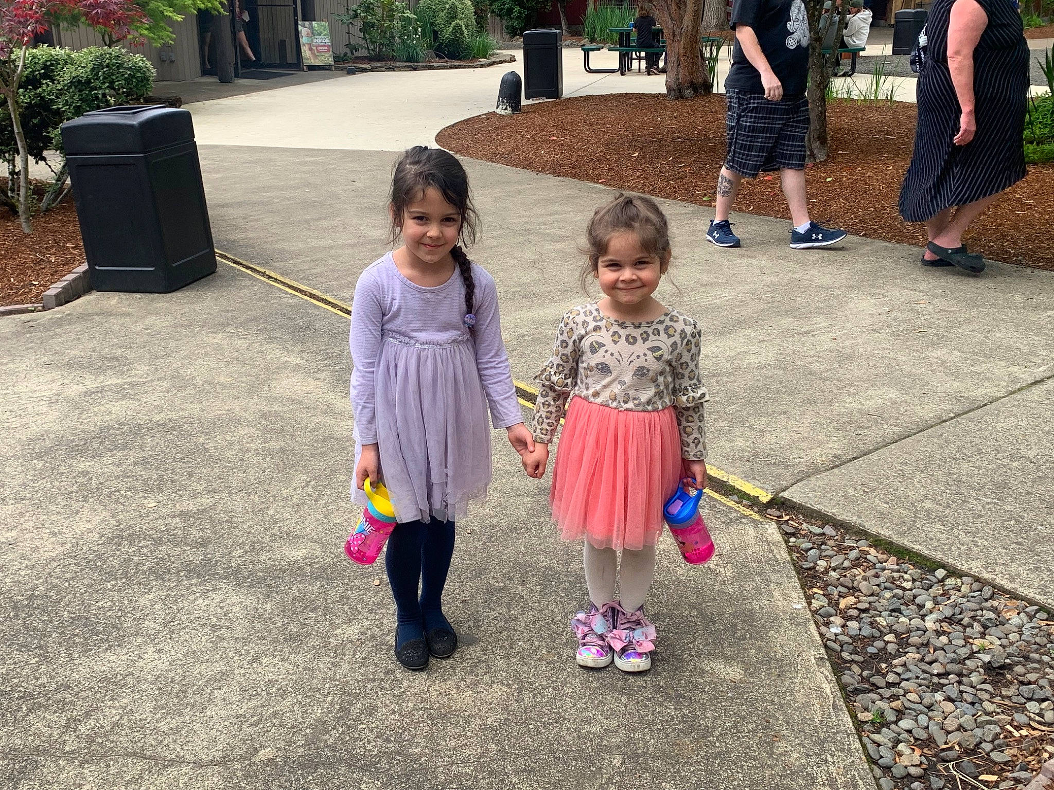 Mia joined the competition — help win amazing prizes! asphalt, botany, community, fun, grass, joy, leaf, leg, leisure, person, photograph, pink, plant, public_space, road_surface, shoe, sidewalk, social_group, summer, toddler