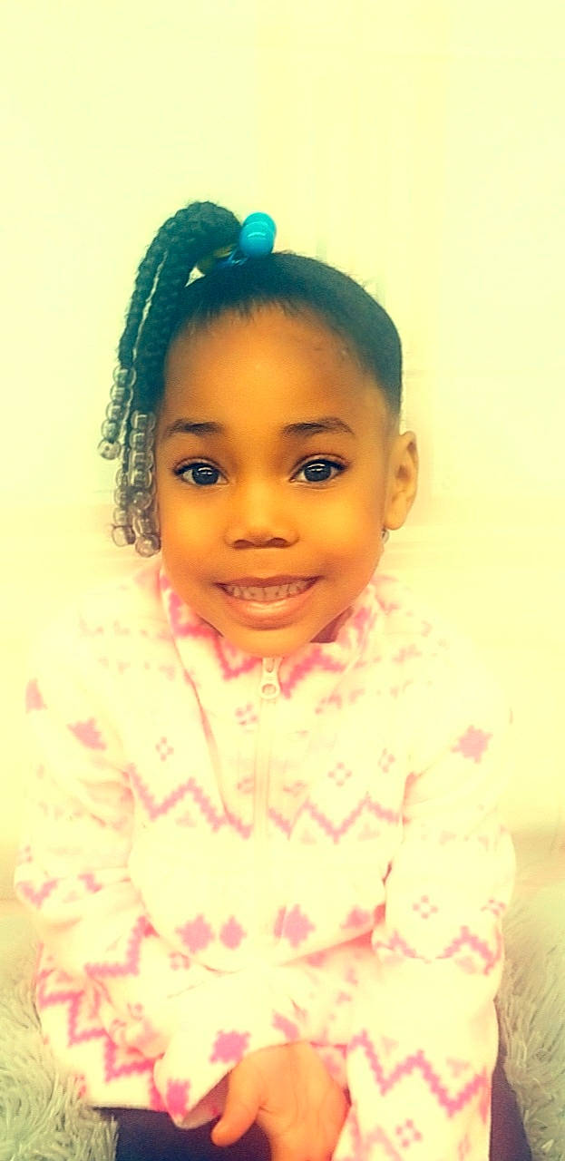 Jlayvonna is registered to the contest to win money with this photo: black_hair, cheek, child, chin, close_up, eyebrow, eyelash, facial_expression, forehead, hairstyle, happy, headpiece, iris, jewellery, joy, lip, makeover, nose, person, skin