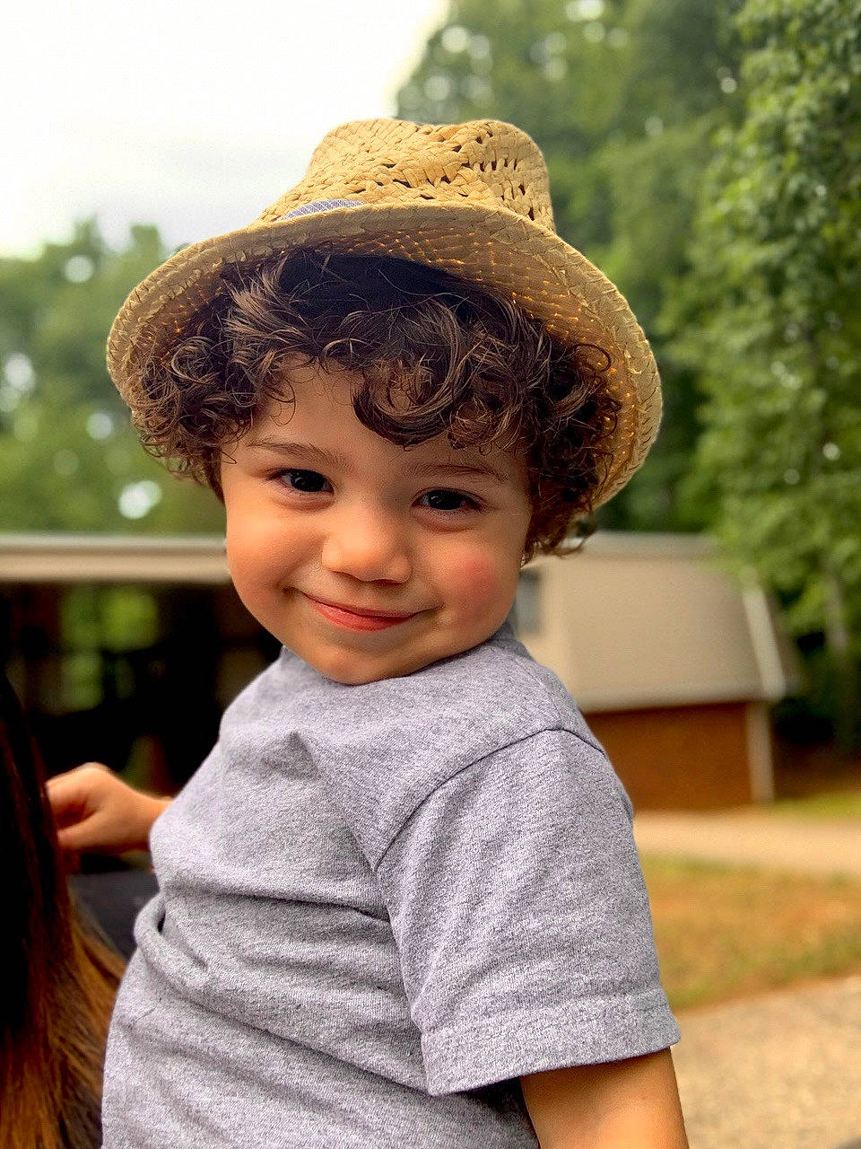Omari joined the competition — help win amazing prizes! cap, child, costume_hat, eye, fashion_accessory, fun, gesture, grass, hair, happy, hat, head, joy, leisure, lip, person, skin, smile, sun_hat, toddler