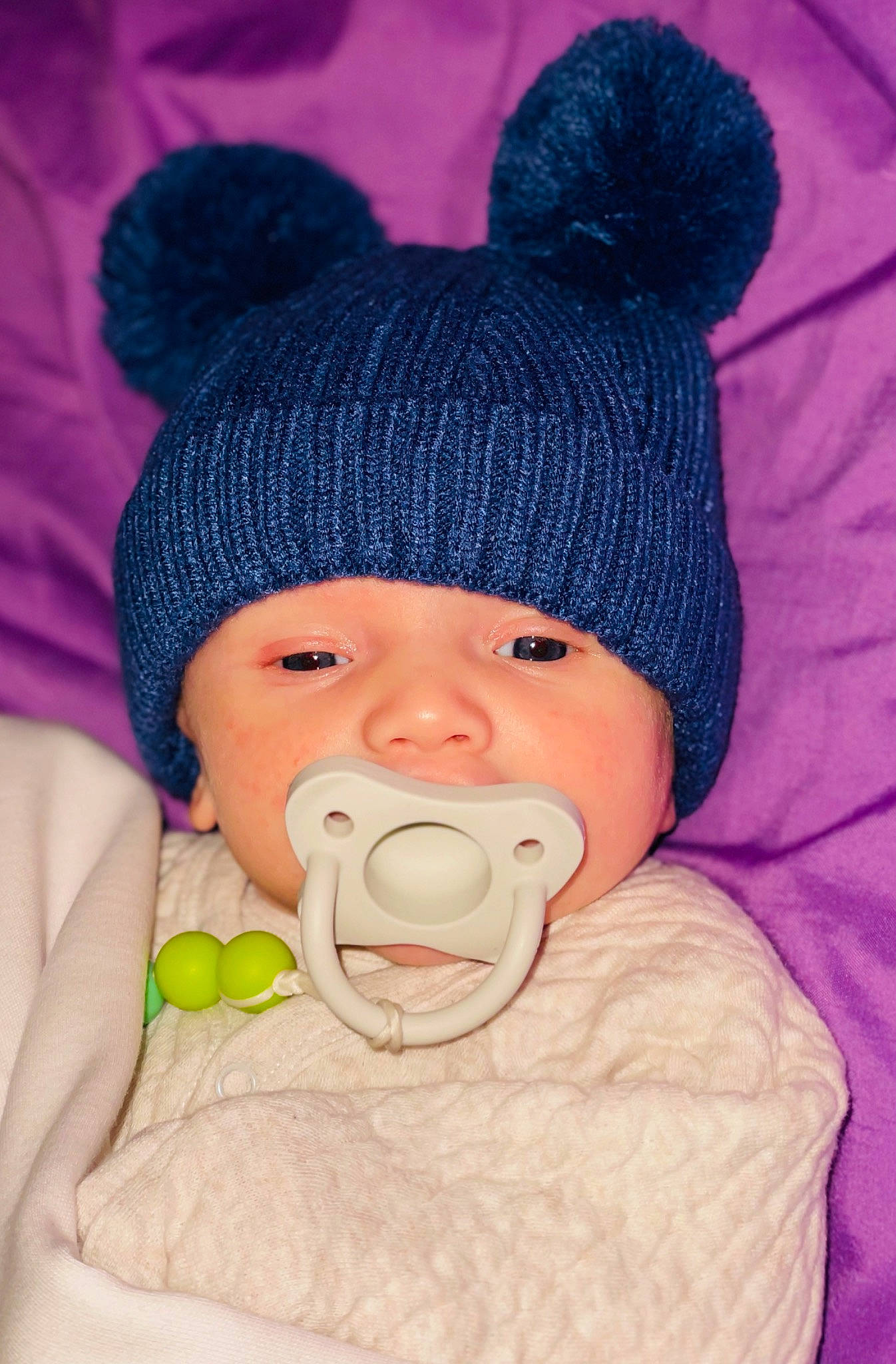 Shylo joined the competition — help win amazing prizes! baby, baby_sleeping, baby_toddler_clothing, beanie, cap, cheek, comfort, eye, finger, hand, hat, head, headgear, headwear, human_body, knit_cap, person, skin, sleeve, toddler