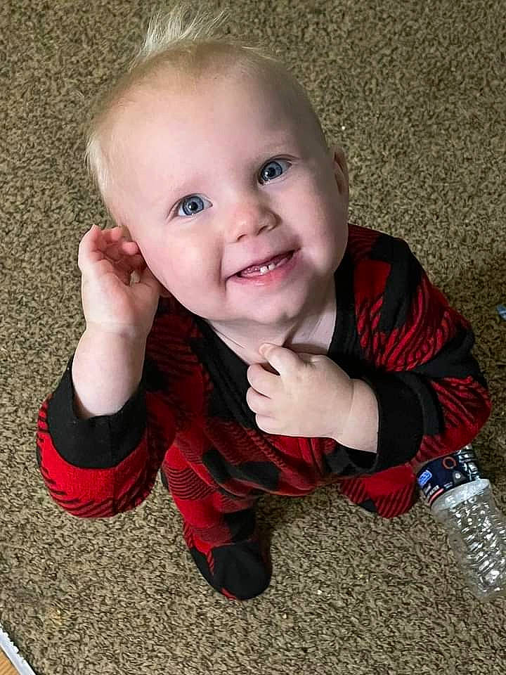 Addison joined the competition — help win amazing prizes! arm, baby, baby_toddler_clothing, cheek, finger, flooring, gesture, grass, happy, iris, joy, mouth, nose, person, sitting, skin, sleeve, smile, standing, thumb