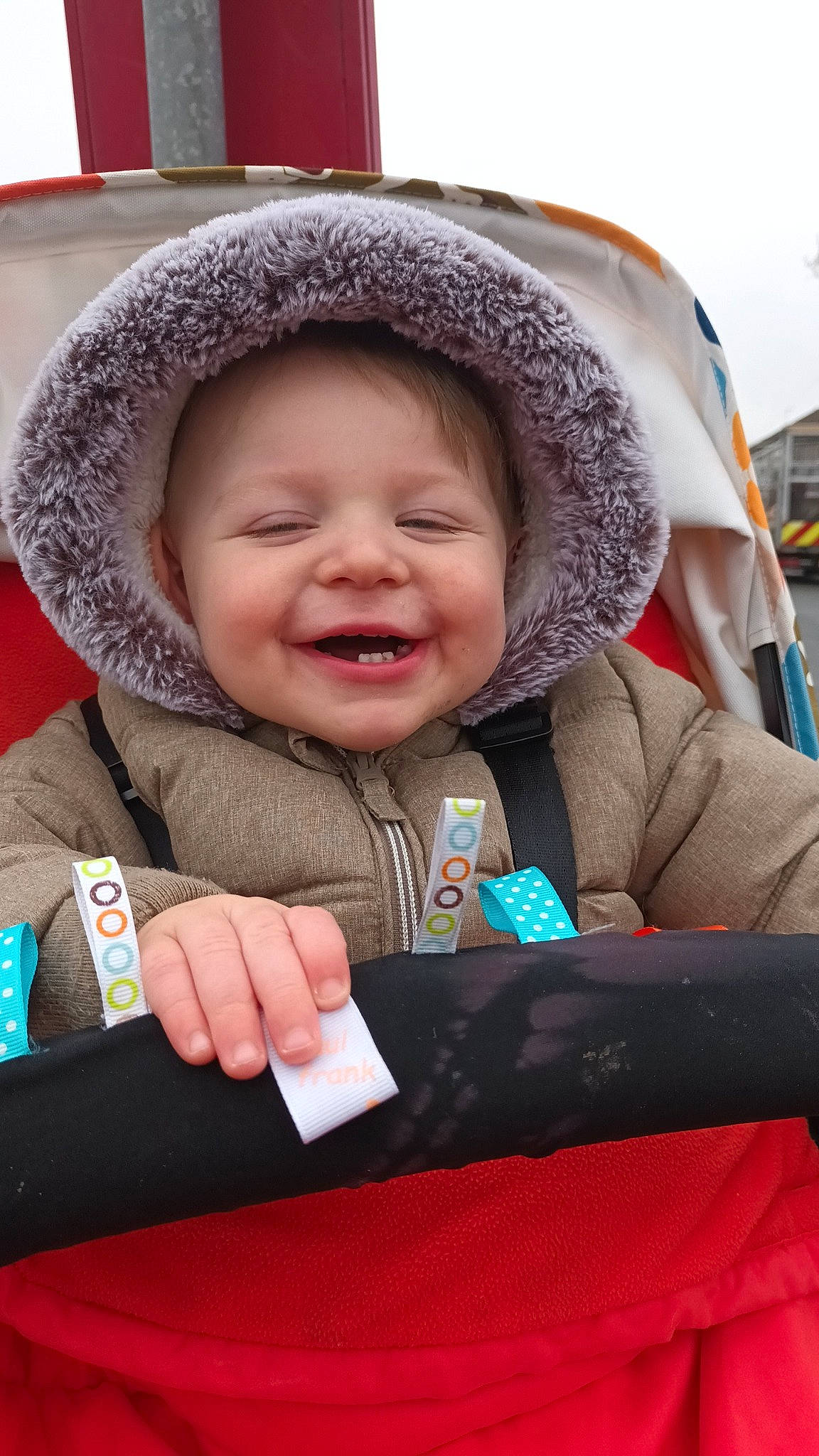 Lachlan joined the competition — help win amazing prizes! baby, baby_products, car_seat, cheek, child, comfort, facial_expression, fun, happy, headwear, human, jacket, joy, organ, person, product, sitting, skin, smile, toddler
