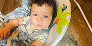Kvontae joined the competition — help win amazing prizes! baby, baby_seat, baby_toy, blanket, blue_eyes, child, clothing, colorful, comfort, curly_hair, cute, indoor, infant, person, reaching_hand, seatbelt, smiling, soft_texture, toddler, wooden_floor