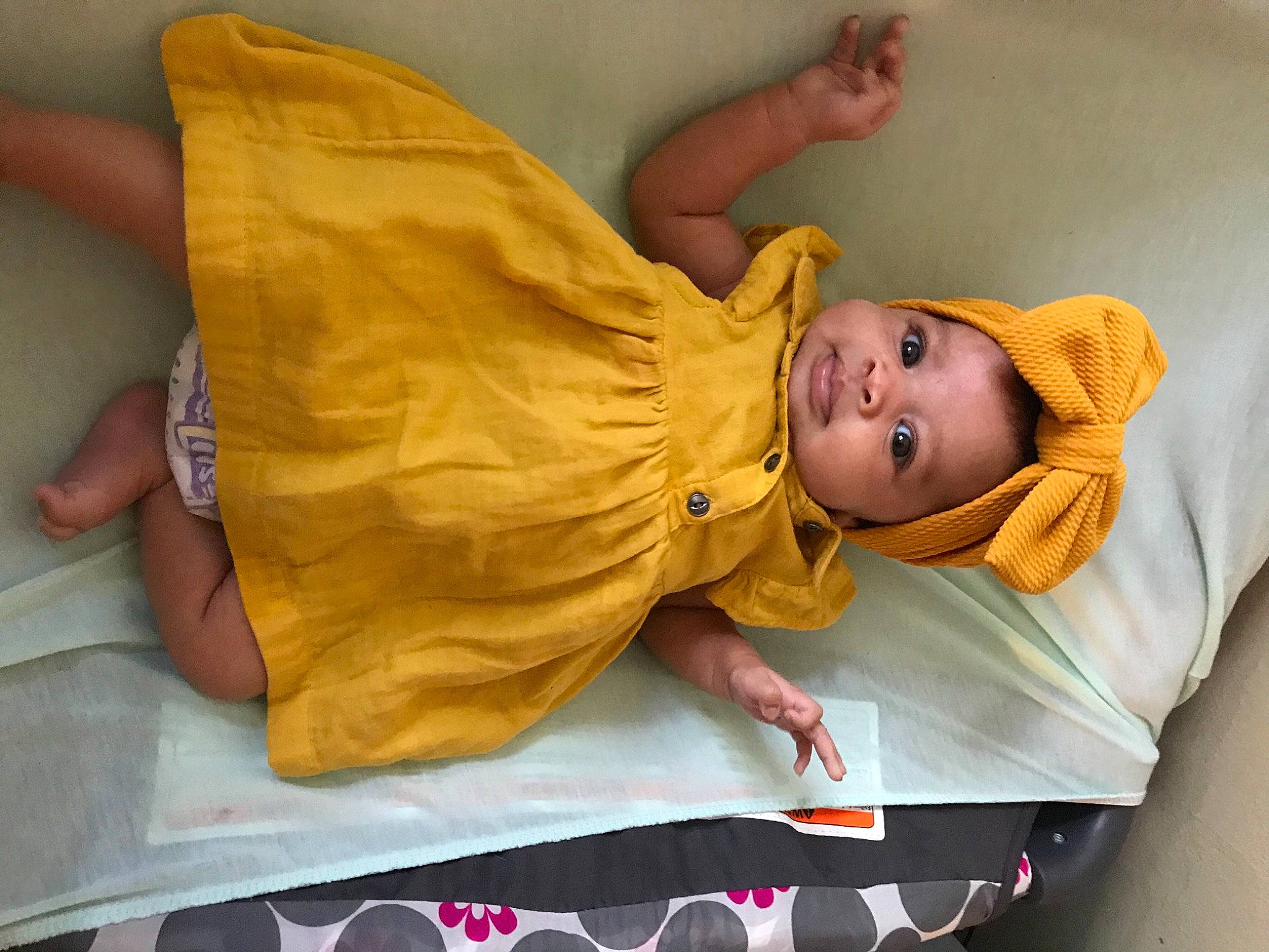 Nylah joined the competition — help win amazing prizes! child, comfort, linens, person, textile, yellow