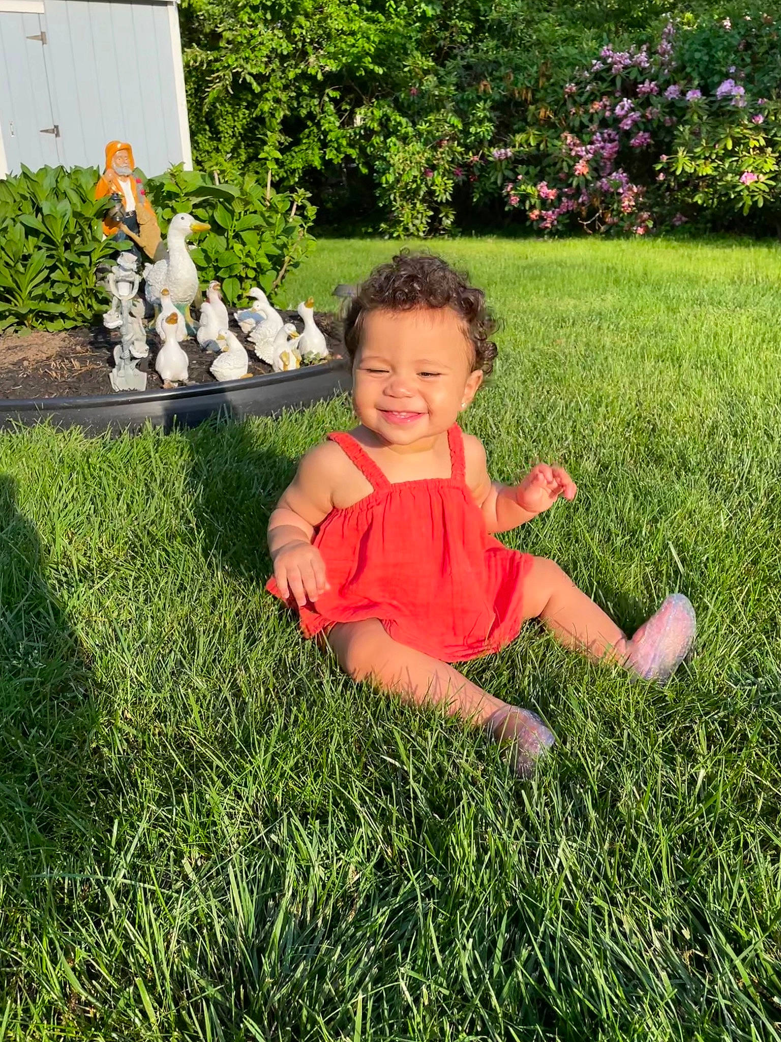 Kairi is registered to the contest to win money with this photo: baby_toddler_clothing, botany, child, dress, flower, fun, grass, grass_family, groundcover, happy, joy, leaf, leisure, meadow, people_in_nature, person, plant, shrub, smile, summer