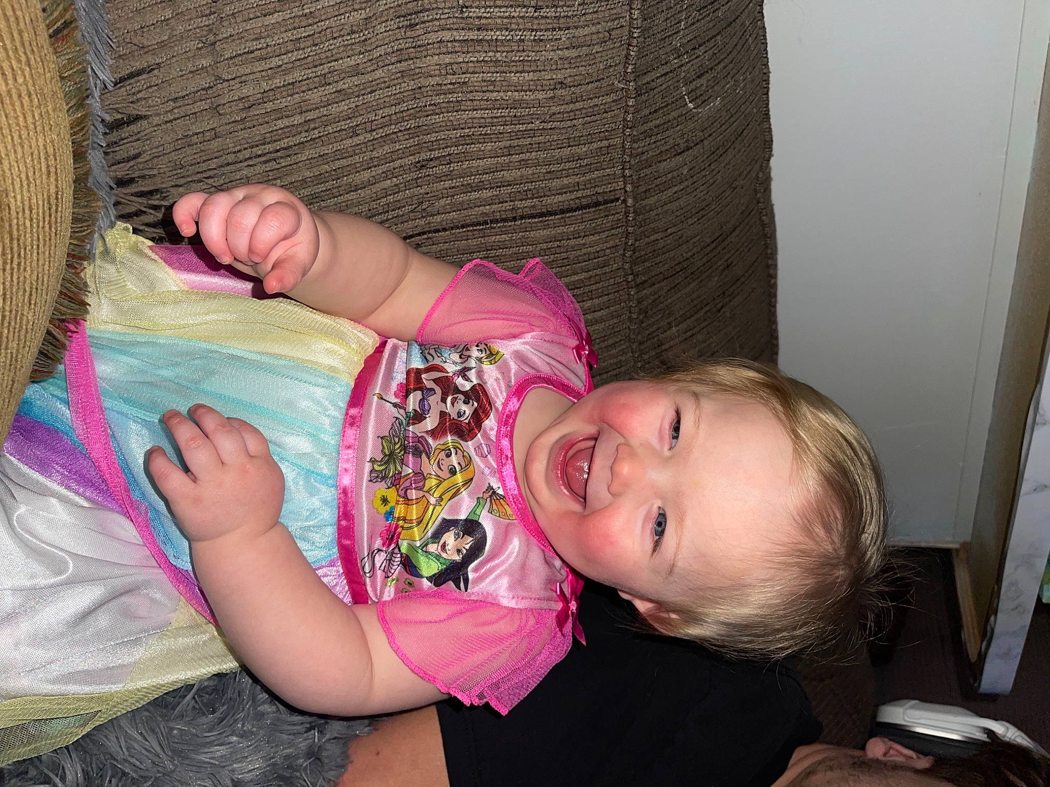 Kari joined the competition — help win amazing prizes! arm, baby, baby_toddler_clothing, cheek, child, comfort, couch, face, fun, gesture, happy, head, iris, joy, mouth, nose, person, pink, skin, smile