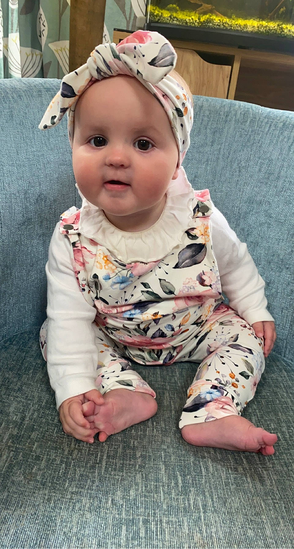 Luna joined the competition — help win amazing prizes! baby, baby_toddler_clothing, cap, cheek, child, chin, comfort, eye, eyelash, face, flooring, happy, head, headwear, human_body, lip, nose, pattern, person, skin
