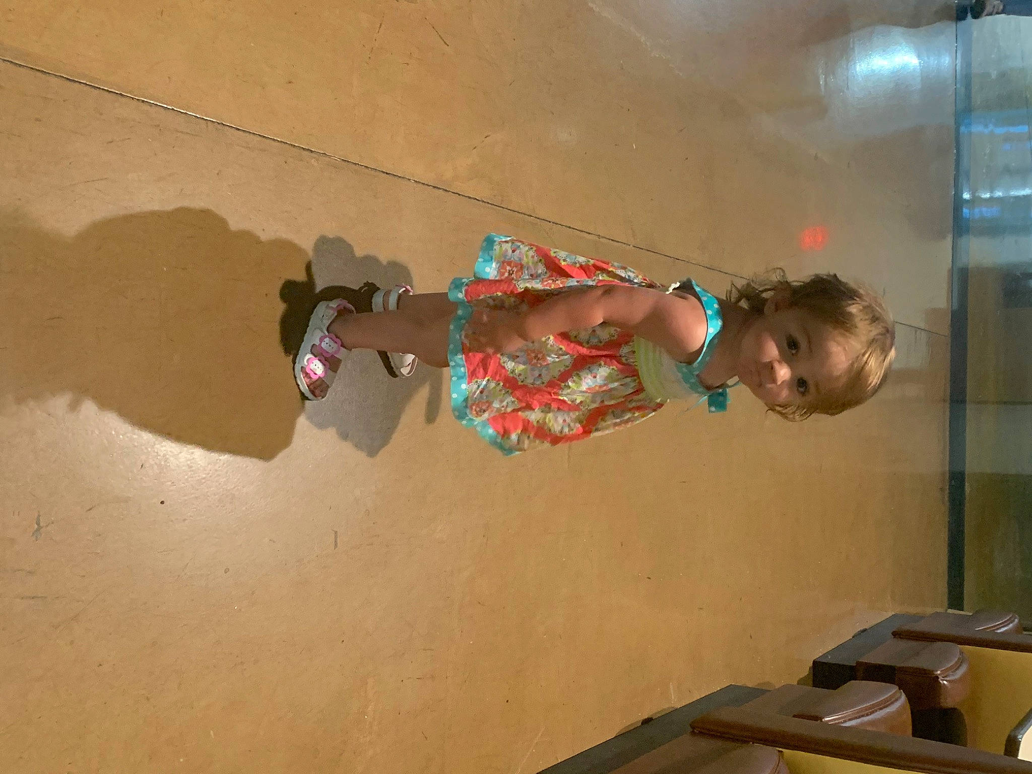 Athena joined the competition — help win amazing prizes! ceiling, child, concrete, elbow, floor, flooring, fun, hardwood, human_leg, knee, person, plaster, room, shadow, shipping_box, thigh, toddler, visual_arts, wall, wood