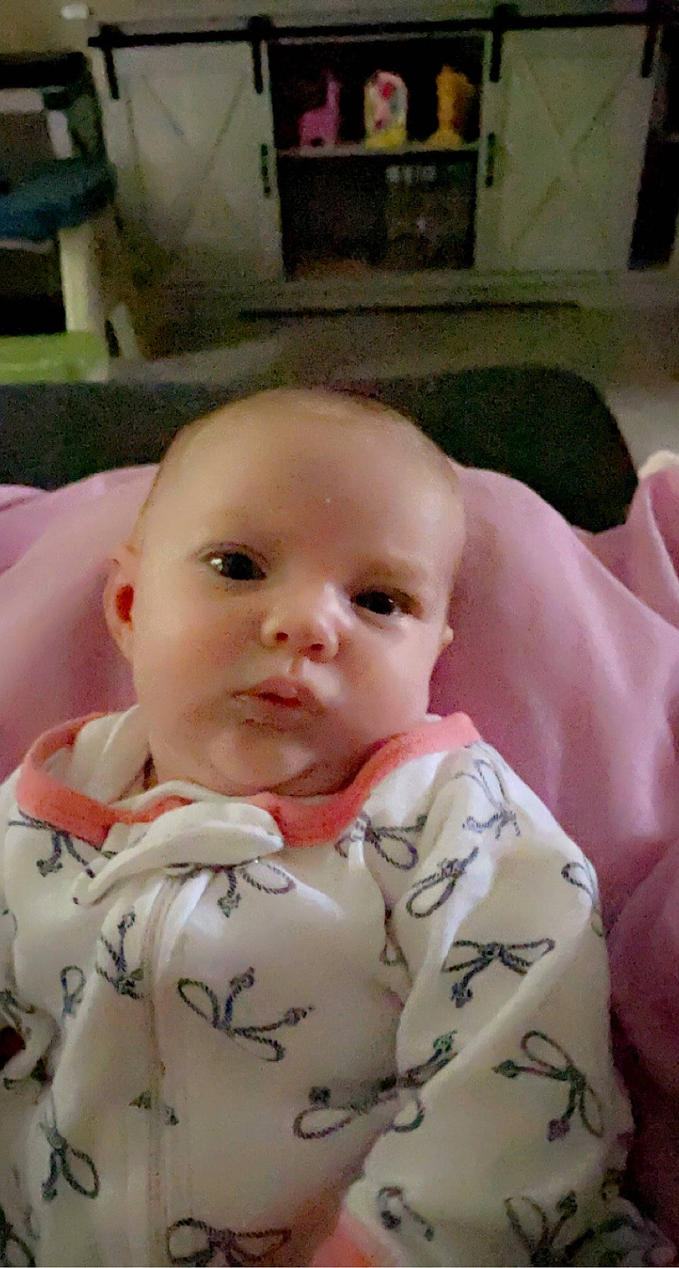 Francesca joined the competition — help win amazing prizes! baby, baby_products, baby_toddler_clothing, bib, cheek, chest, child, collar, comfort, eye, eyebrow, eyelash, iris, lip, mouth, nose, person, sitting, skin, sleeve