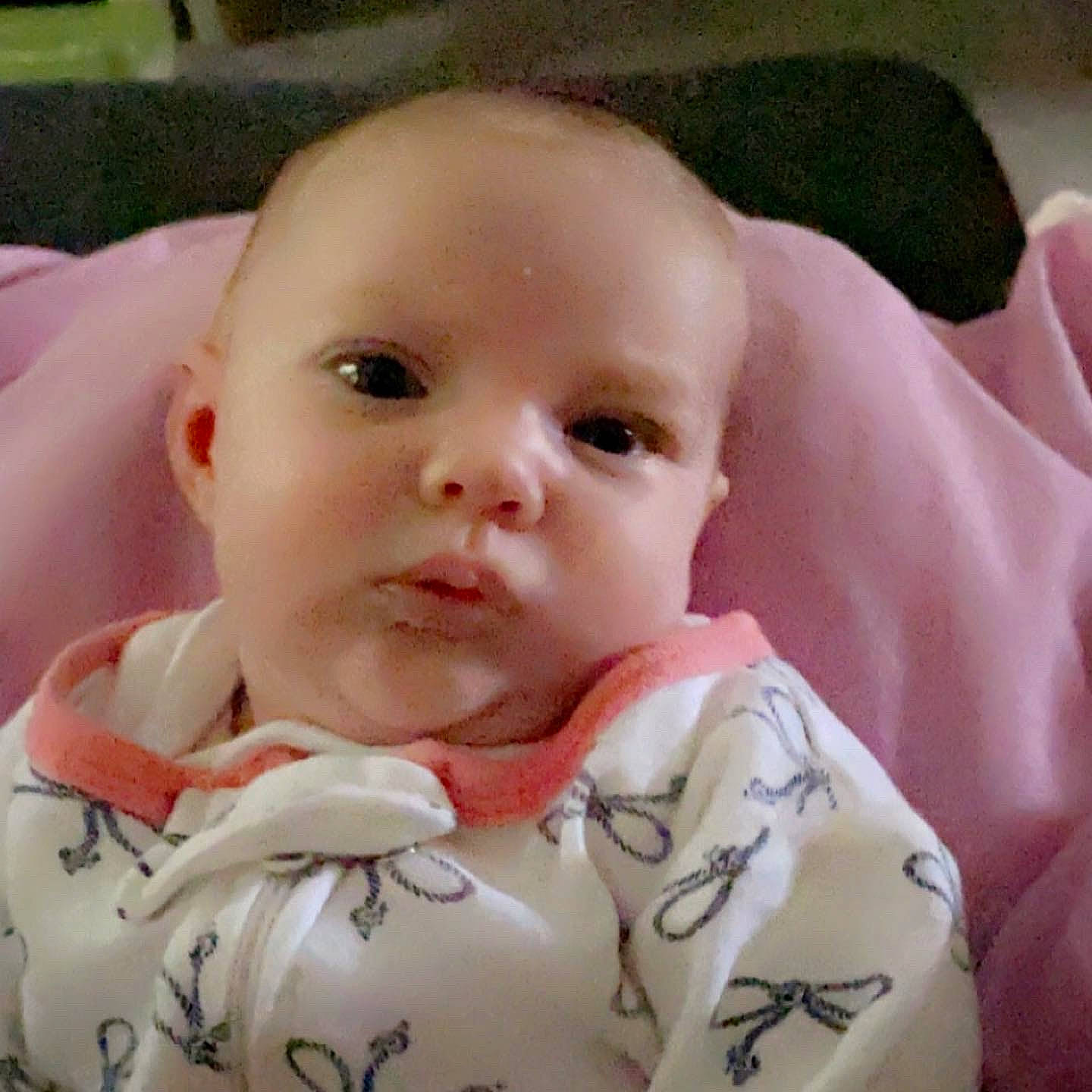 Francesca is registered to the contest to win money with this photo: baby, baby_toddler_clothing, cheek, chin, collar, ear, eye, eyebrow, eyelash, finger, hairstyle, happy, head, iris, lip, mouth, neck, nose, person, skin