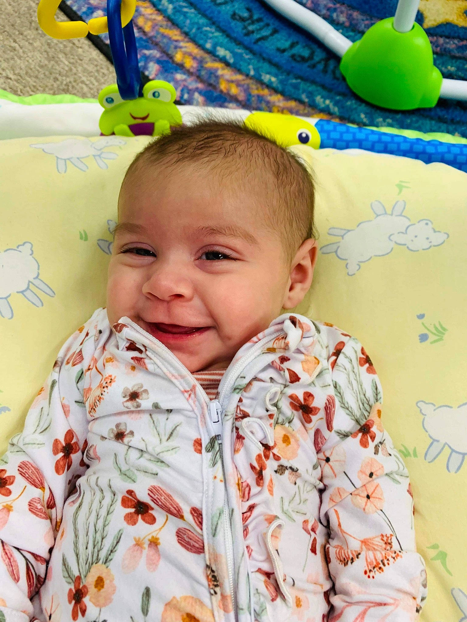 Mercedes joined the competition — help win amazing prizes! baby, baby_playing_with_toys, baby_toddler_clothing, blue, child, eye, face, fun, green, happy, head, joy, leisure, linens, nose, pattern, person, skin, sleeve, smile