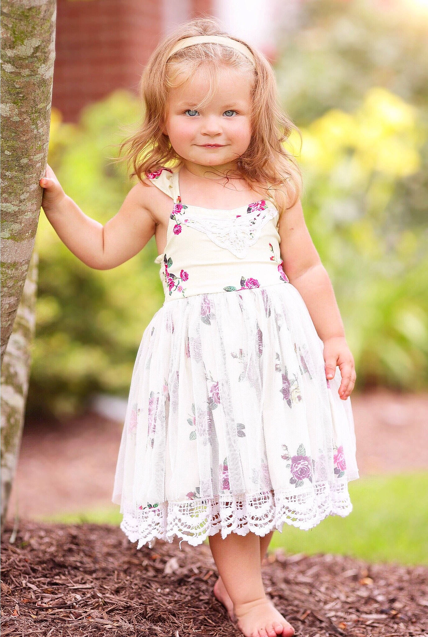 Jennifer joined the competition — help win amazing prizes! blond, child, child_model, clothing, day_dress, design, dress, grass, joy, pattern, peach, person, photograph, photography, pink, portrait, smile, spring, summer, toddler
